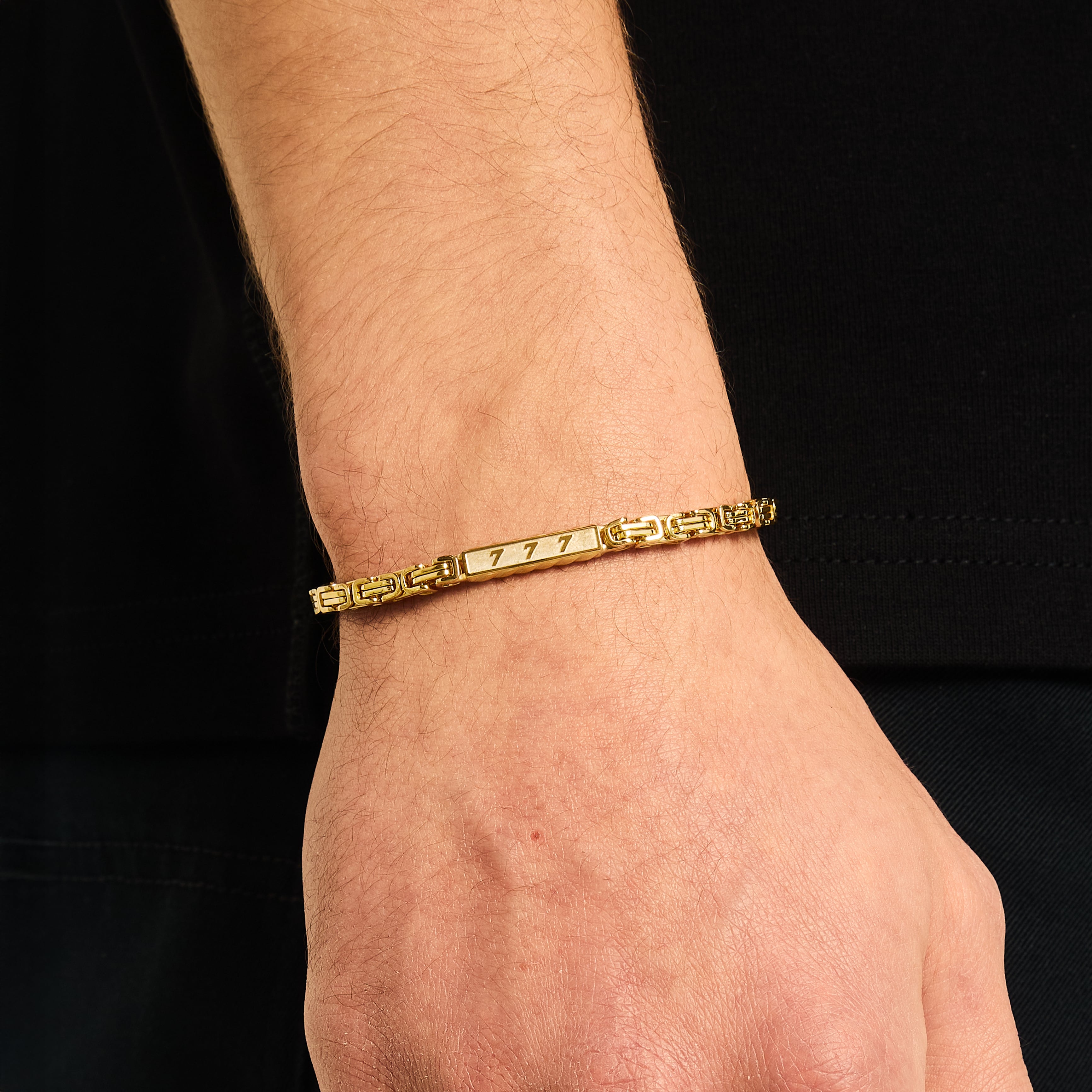 Bransoletka Królewska Lucky 777 4mm Złoto