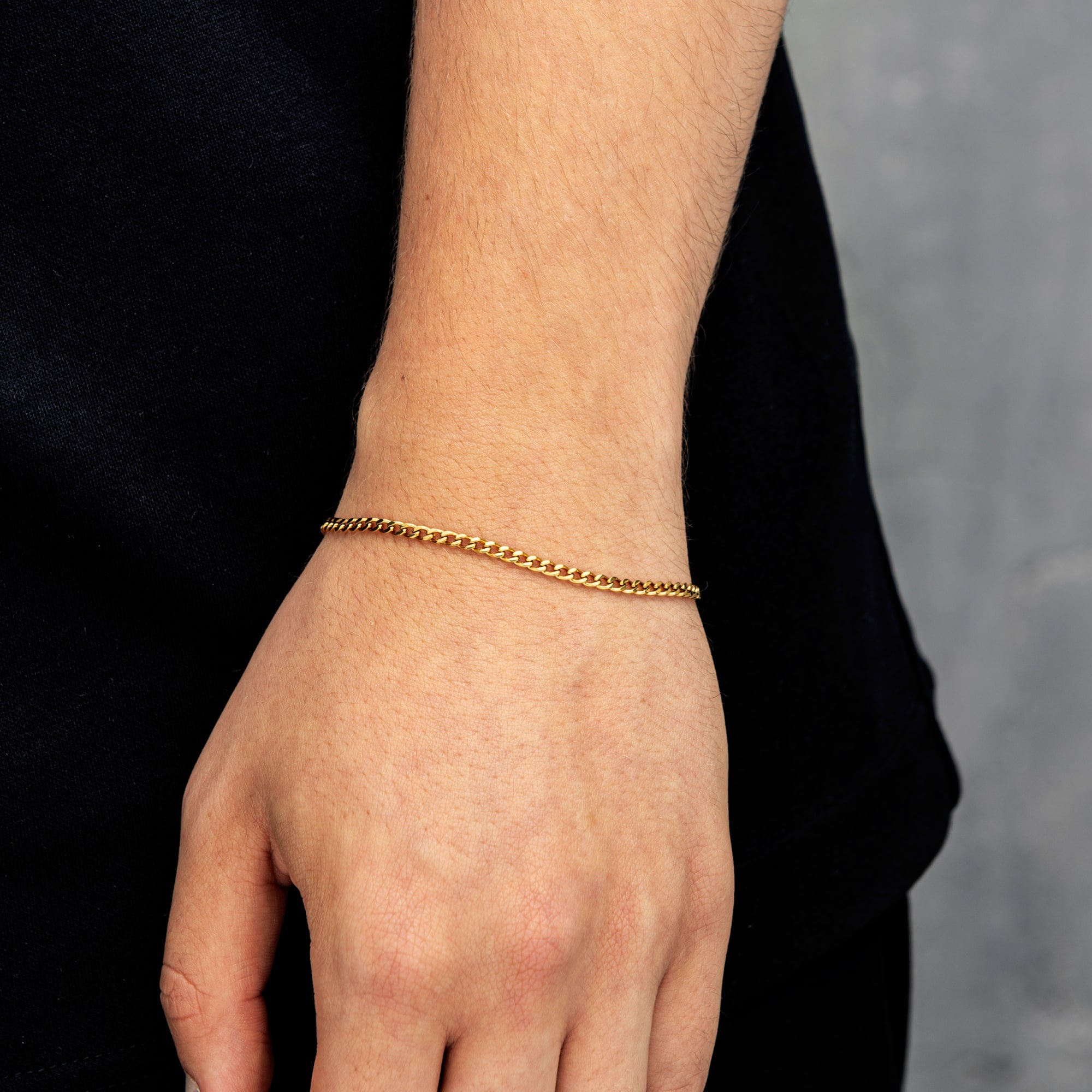 Bransoletka Curb Cuban Link 3mm Złoto