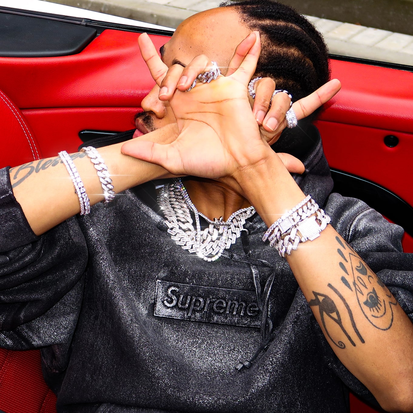 Bransoletka Diamond Cuban Link 18mm Białe Złoto