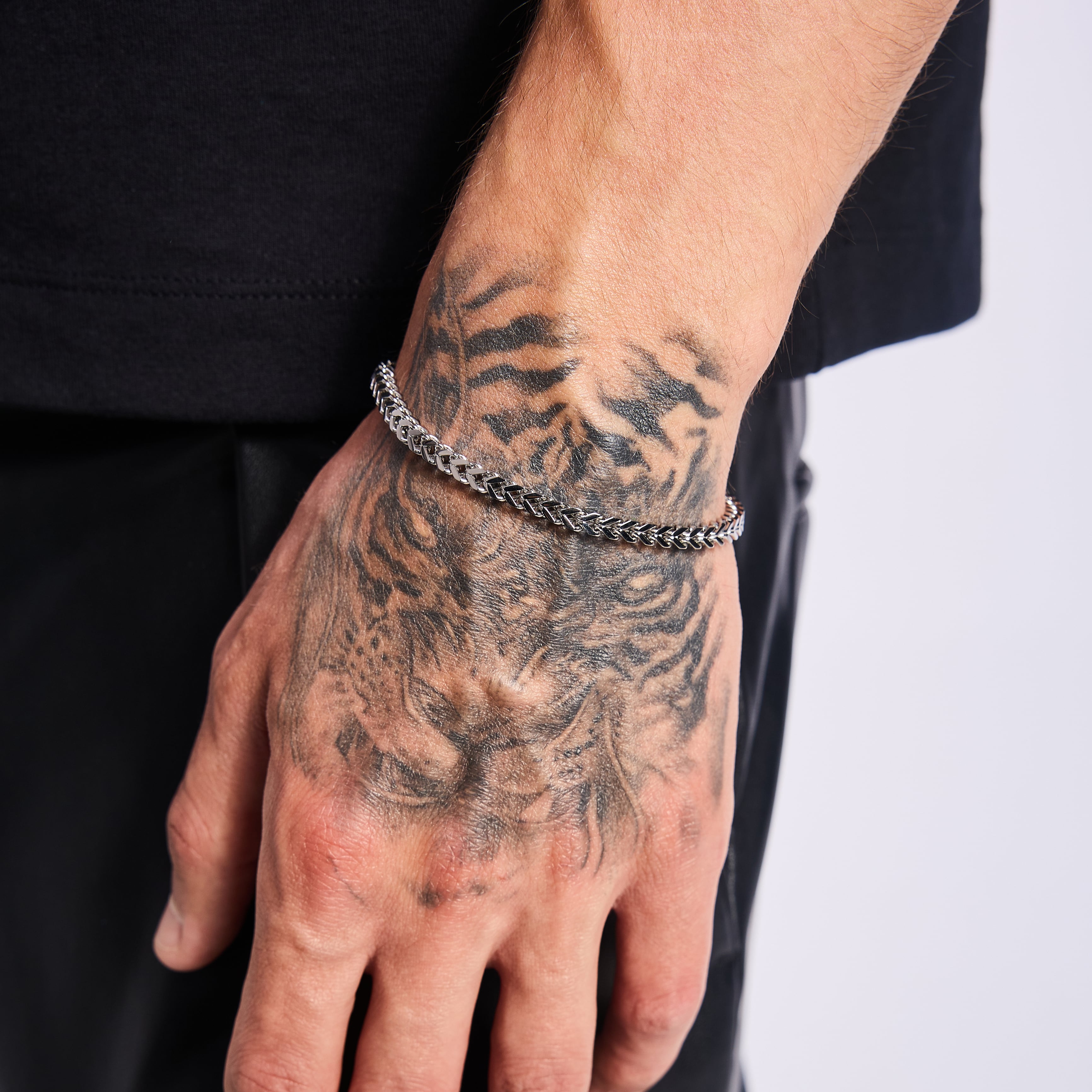 Bransoletka Franco 4mm Białe Złoto