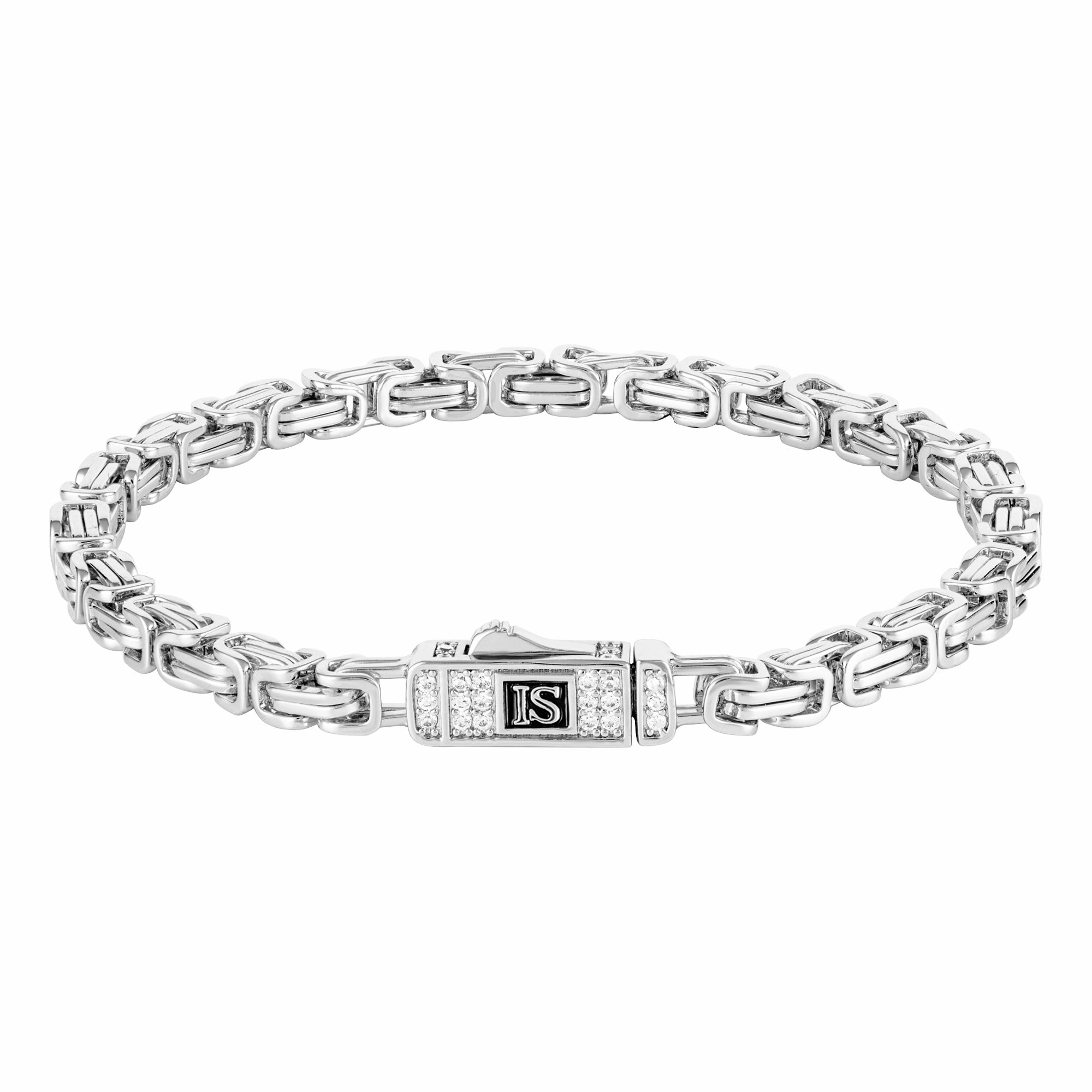 Bransoletka Królewska 4mm Diamond Clasp Białe Złoto