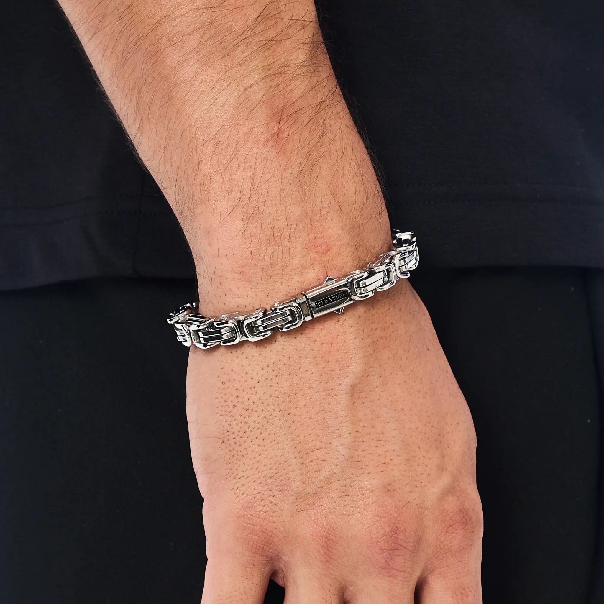 Bransoletka Królewska 8mm Białe Złoto