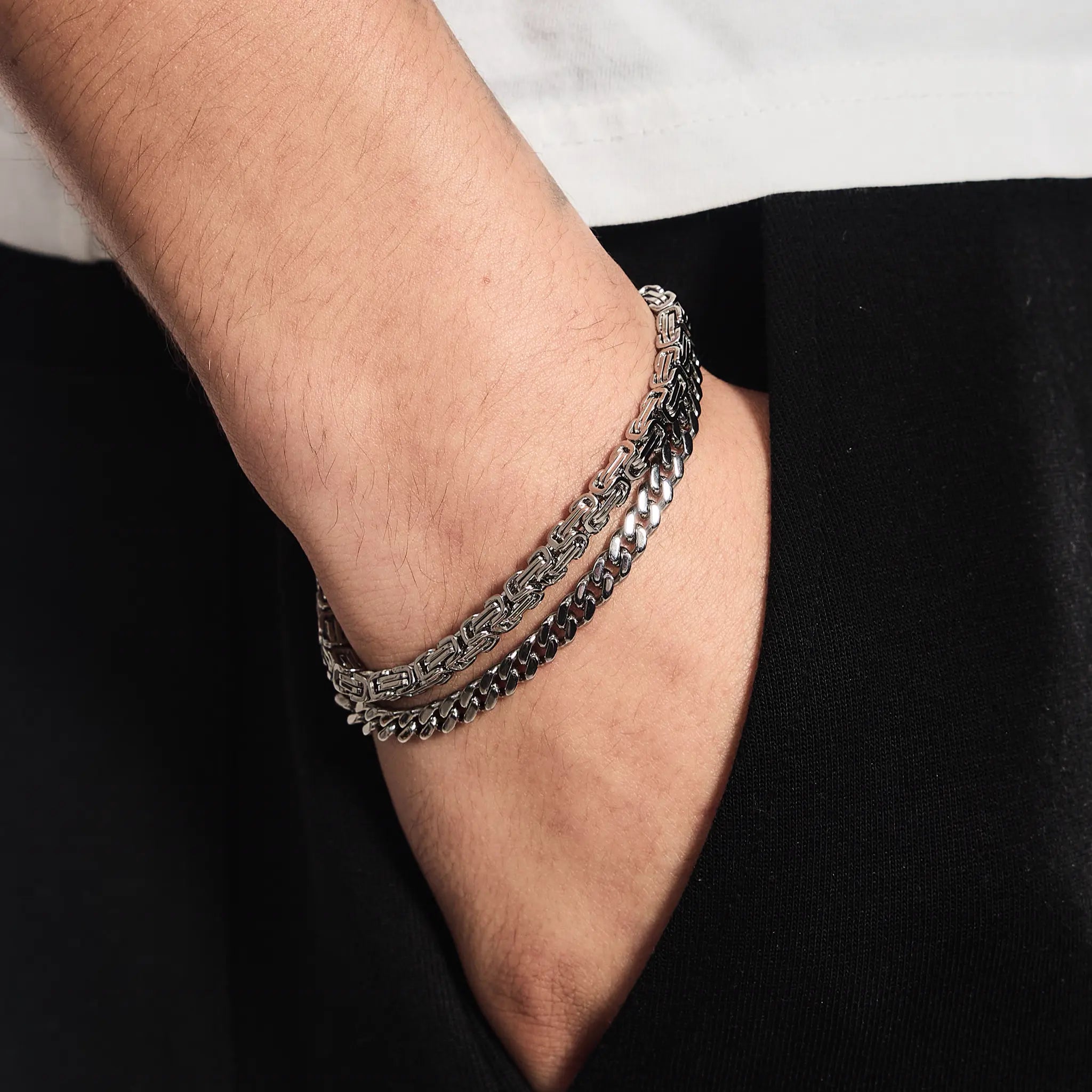 Bransoletka Królewska 4mm Białe Złoto