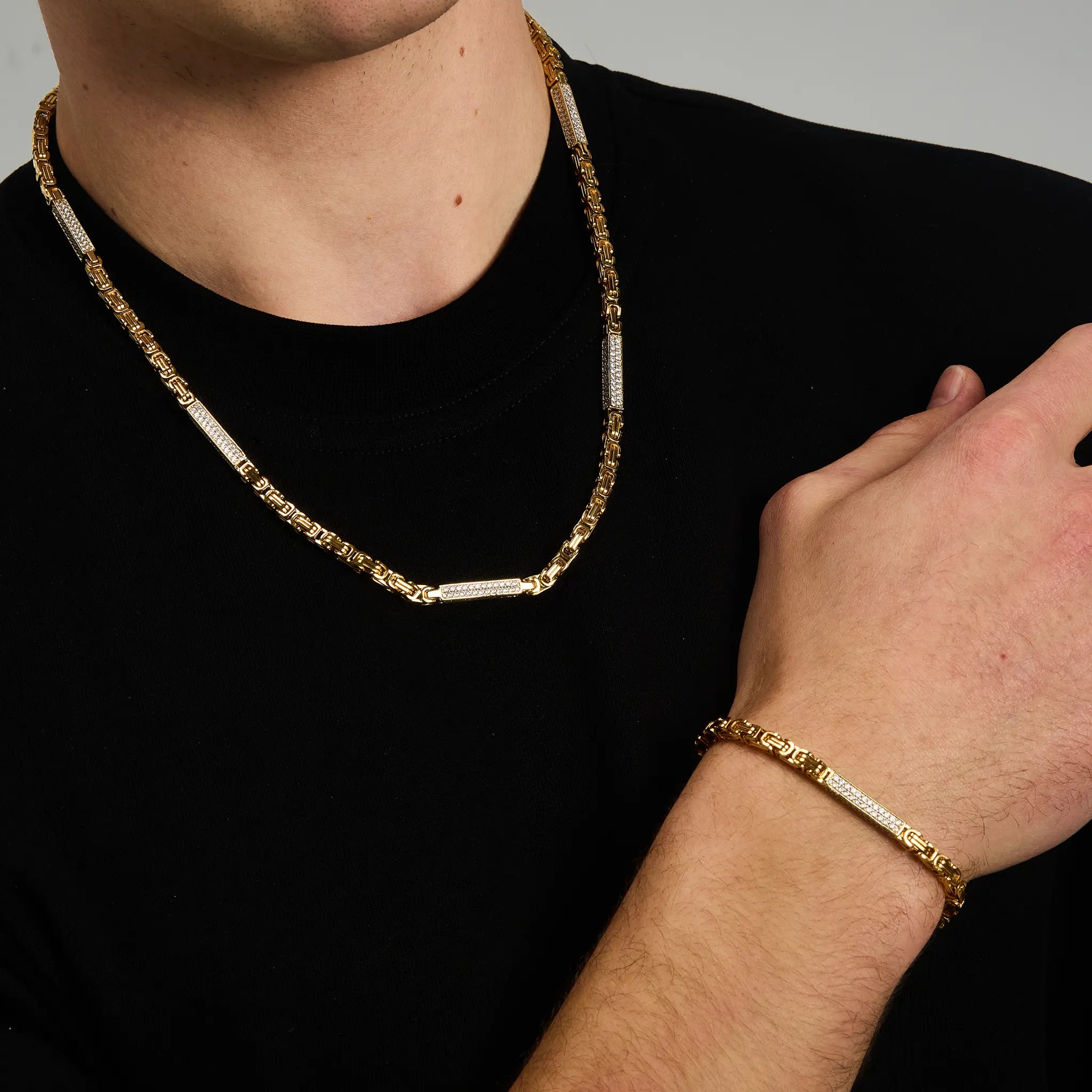 Łańcuch Królewski Iced 4mm Złoto