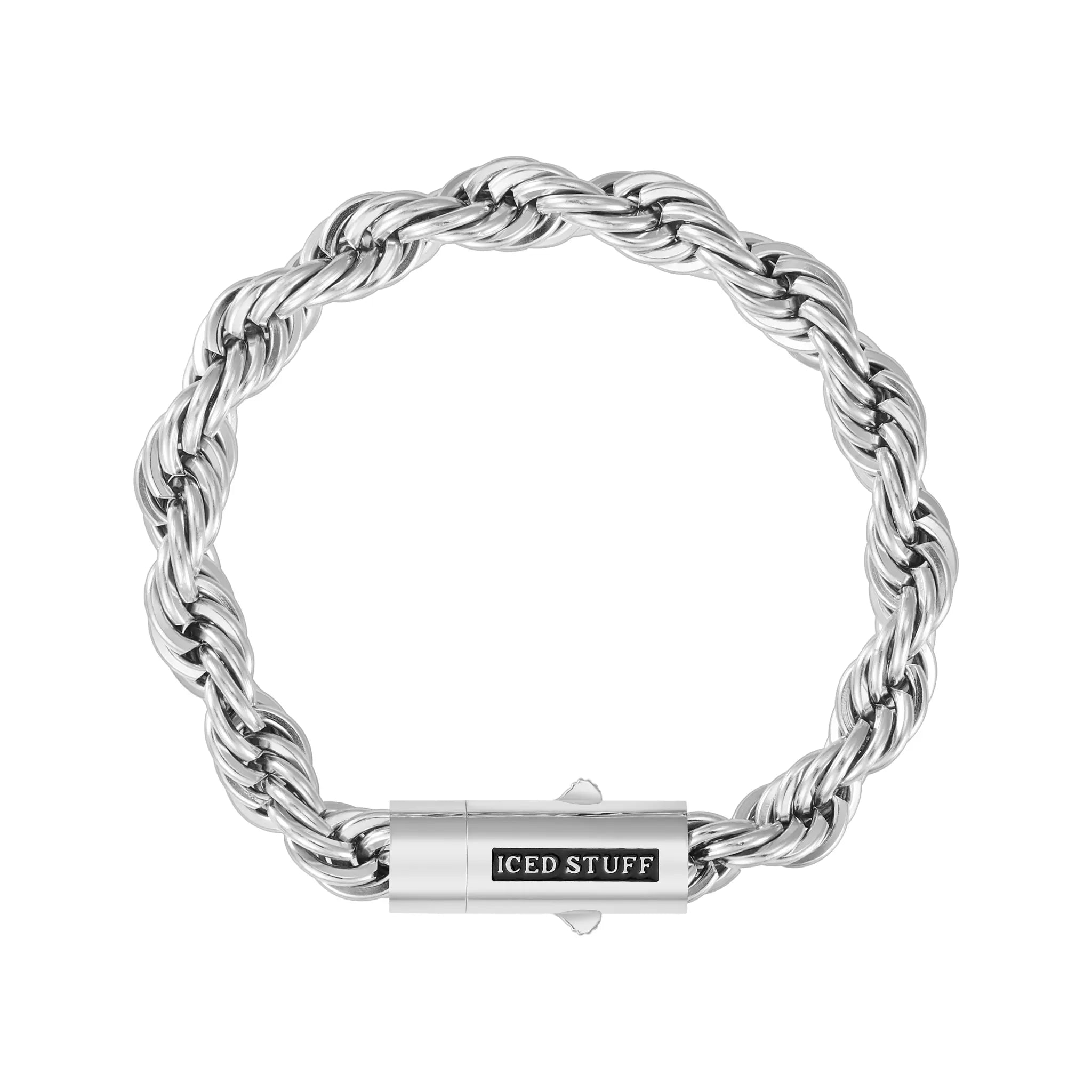 Bransoletka Rope 8mm Białe Złoto