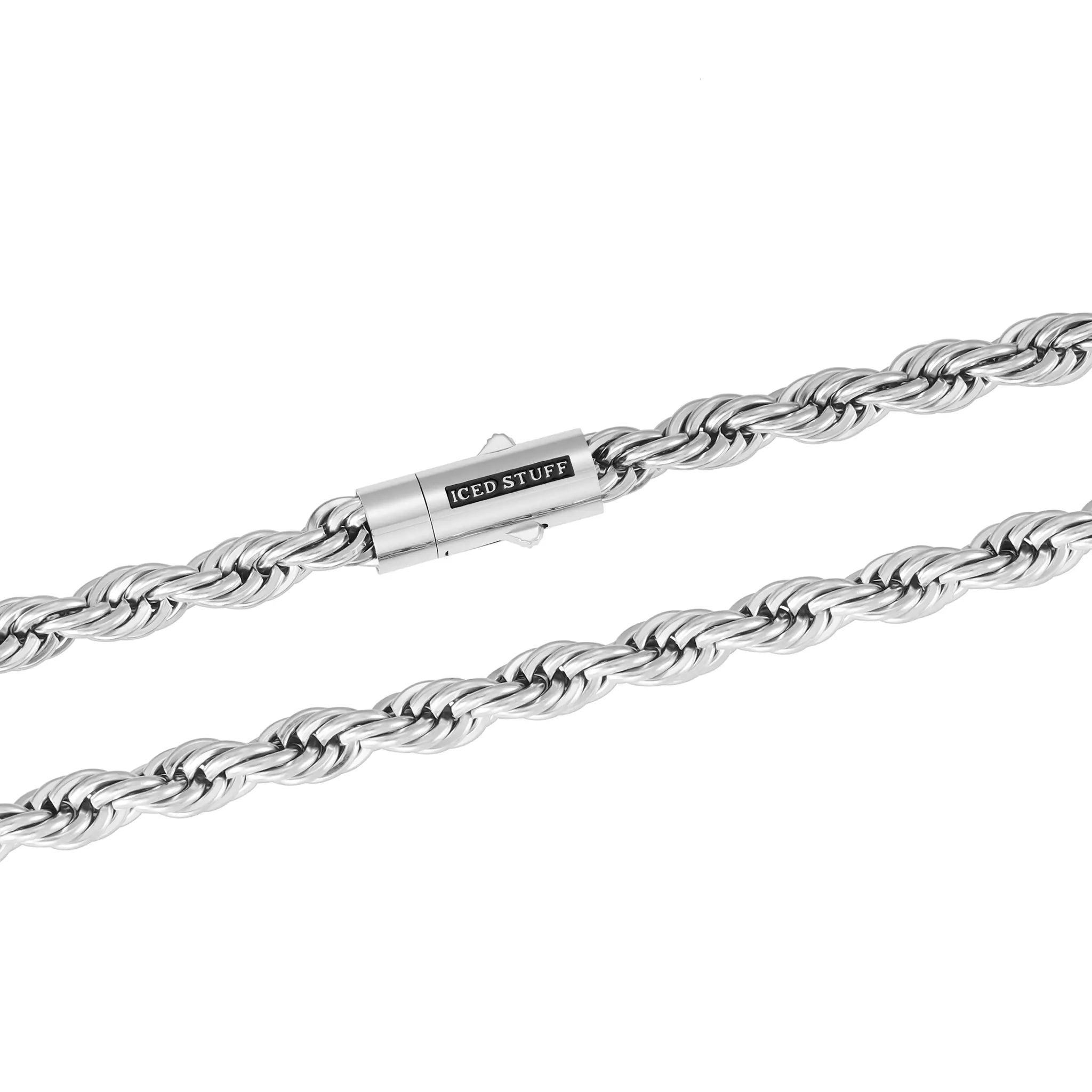 Bransoletka Rope 8mm Białe Złoto