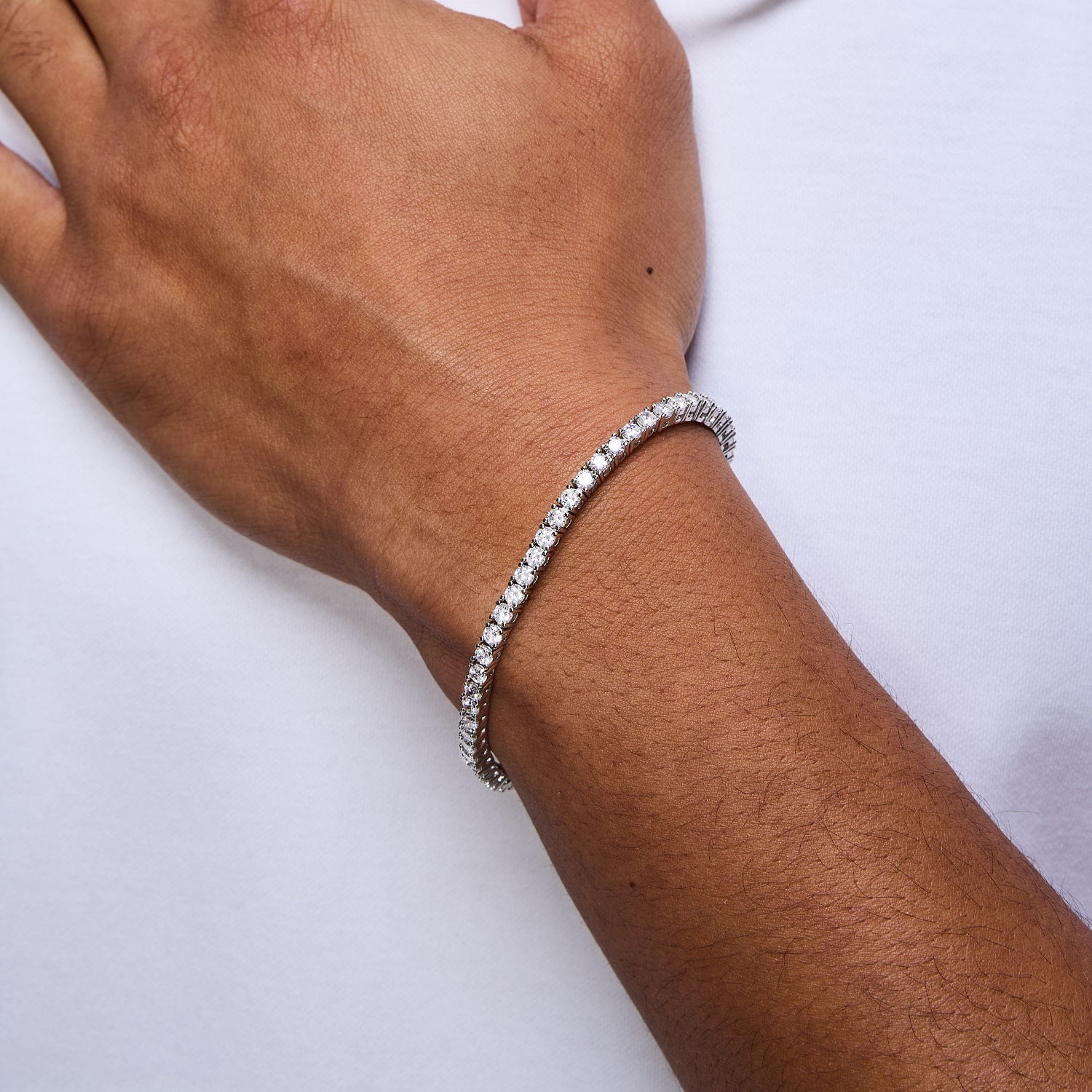 Bransoletka Tennis 3mm Białe Złoto