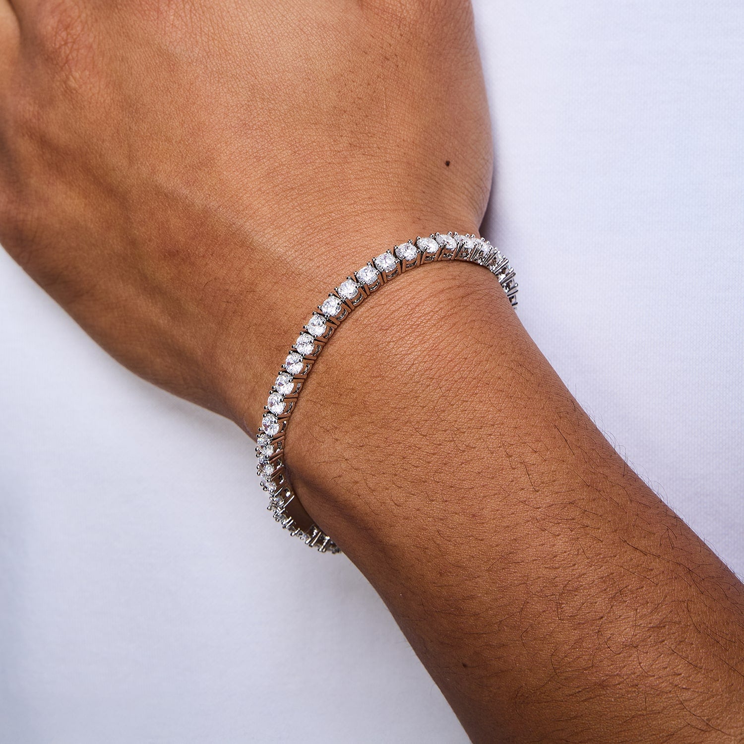 Bransoletka Tennis 4mm Białe Złoto