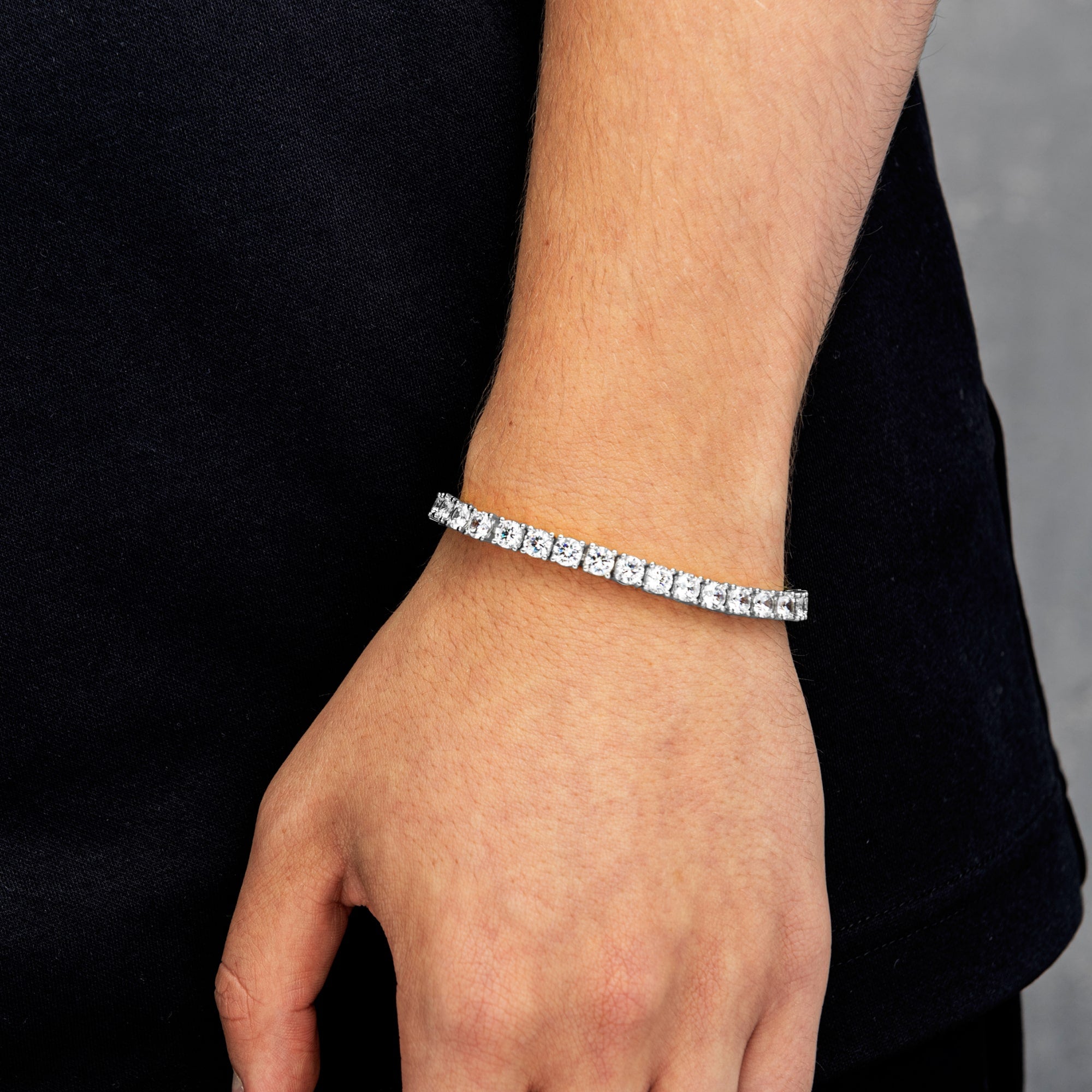 Bransoletka Tennis 5mm Białe Złoto