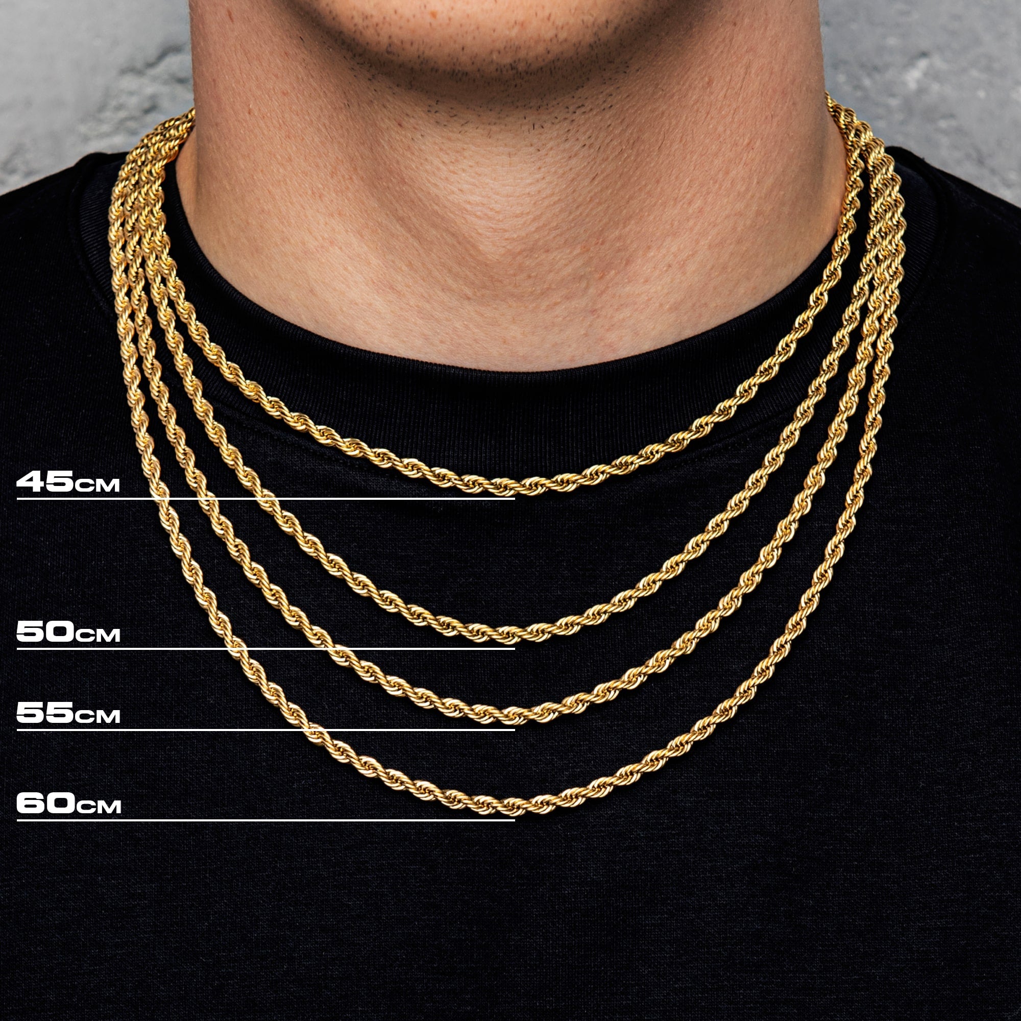 Łańcuch Rope 10mm Złoto