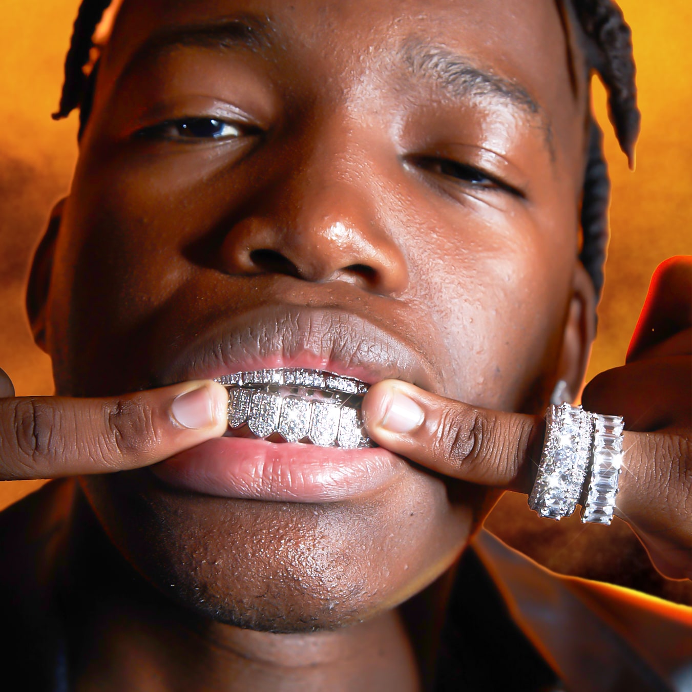 Grillz Diamond Białe Złoto