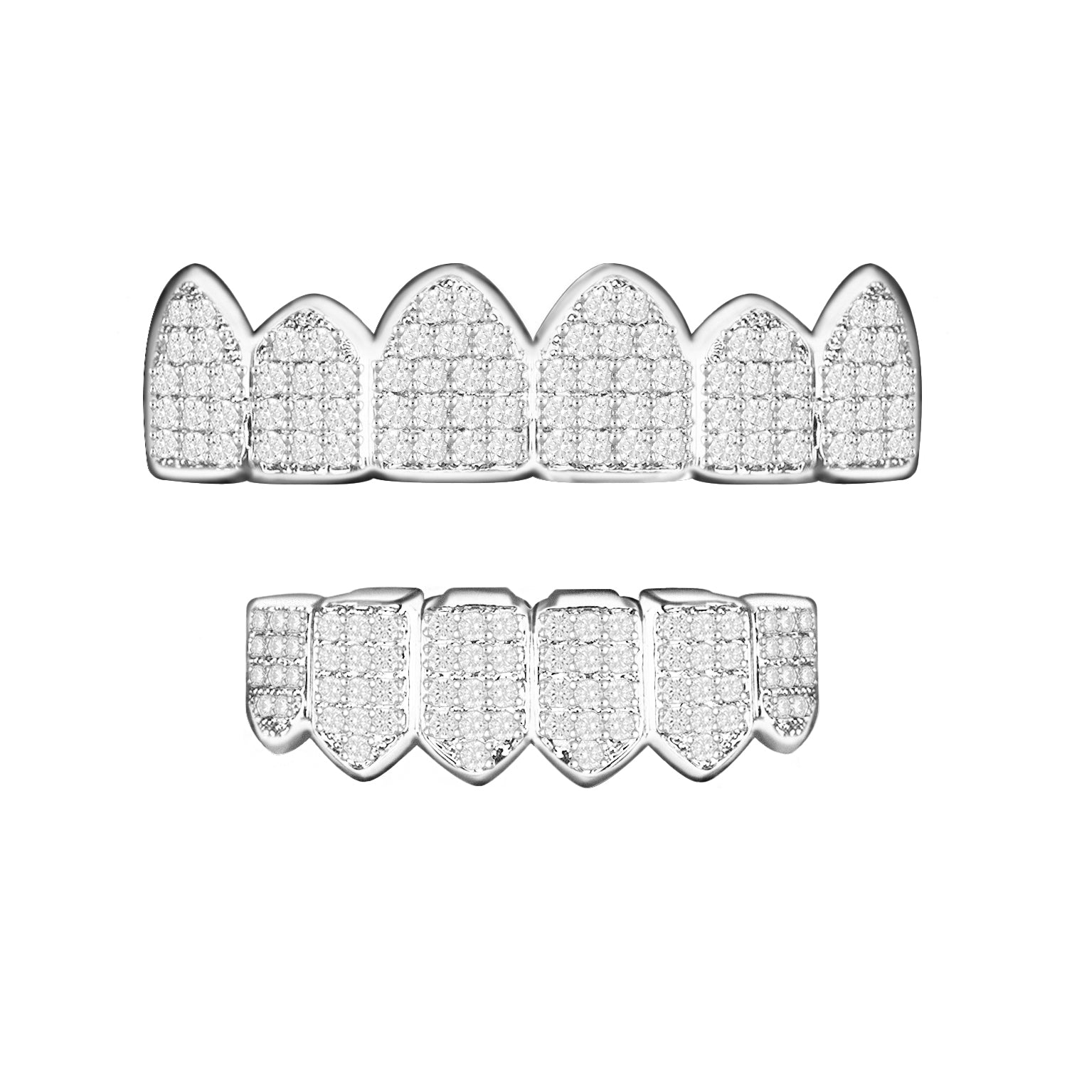Grillz Diamond Białe Złoto