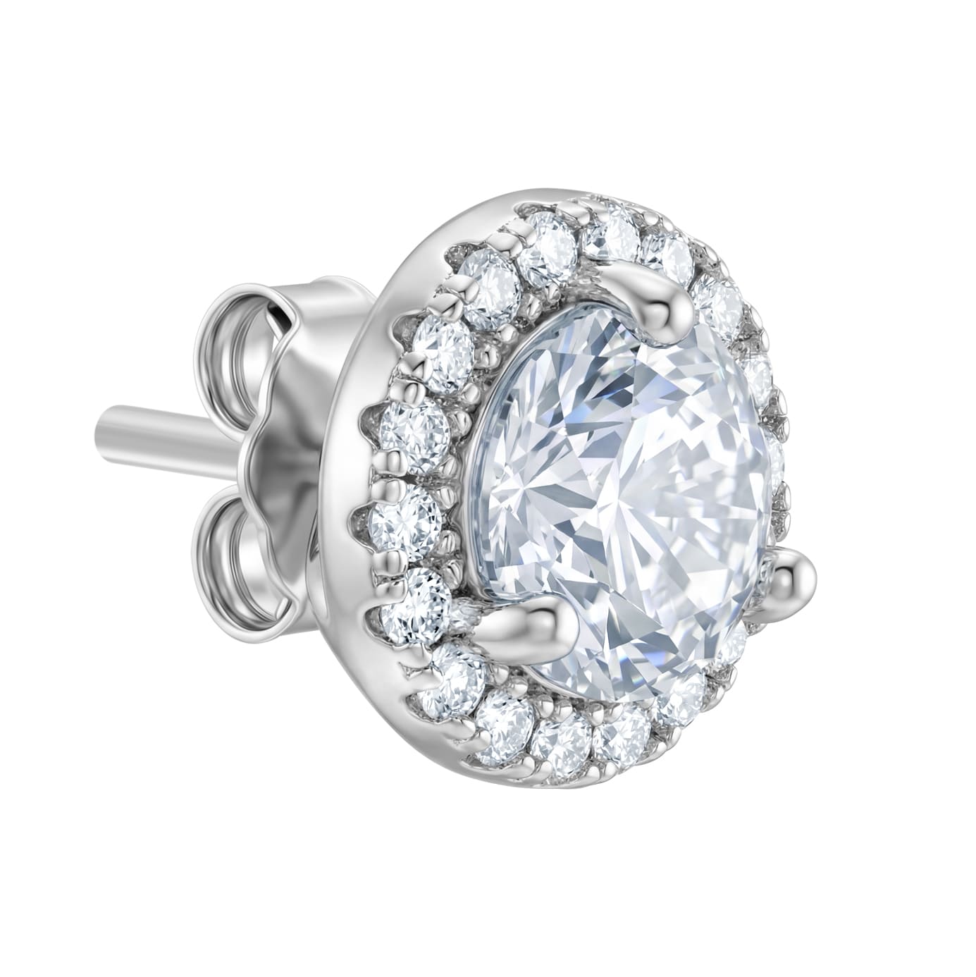 Kolczyki Big Diamond Halo Stud S925
