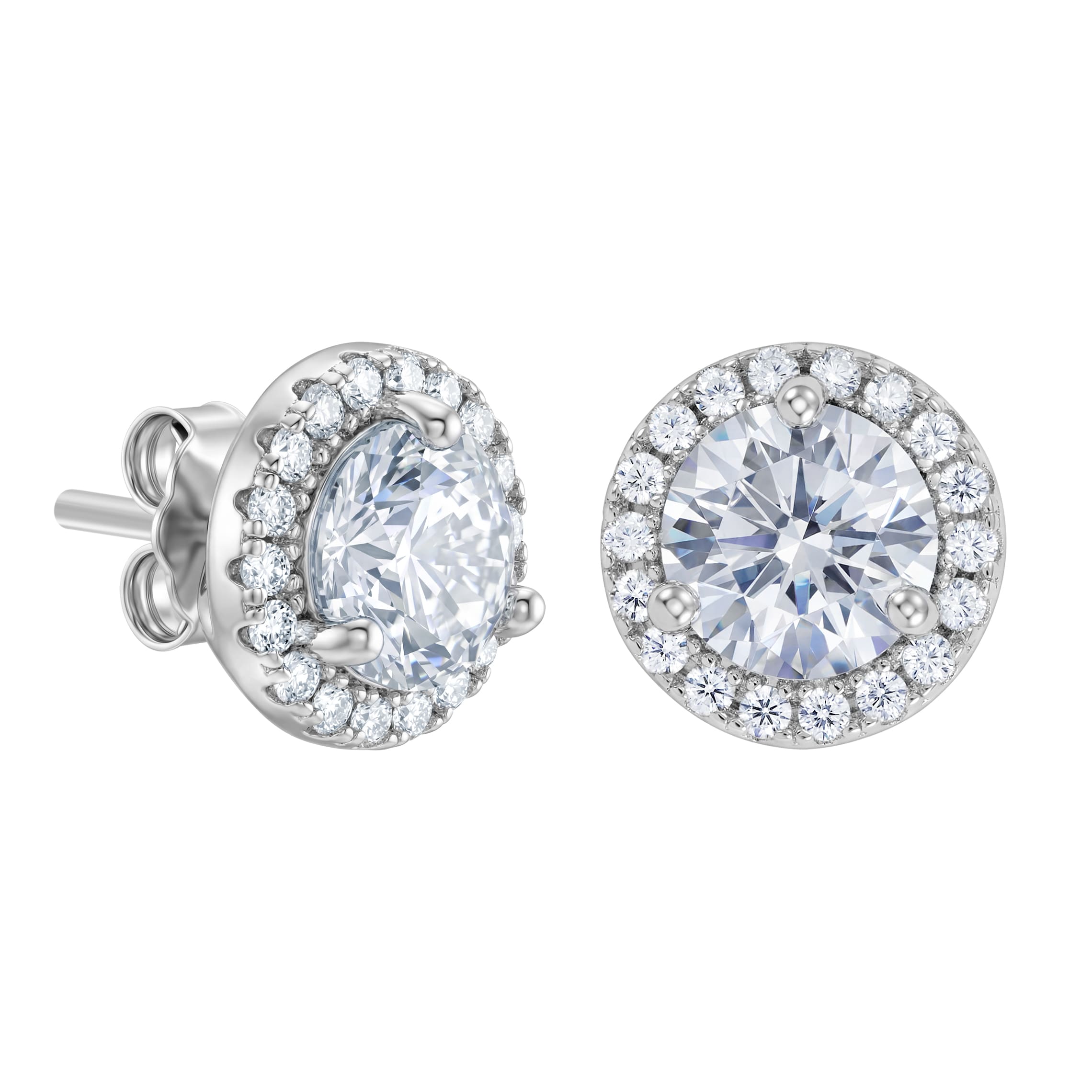 Kolczyki Big Diamond Halo Stud S925