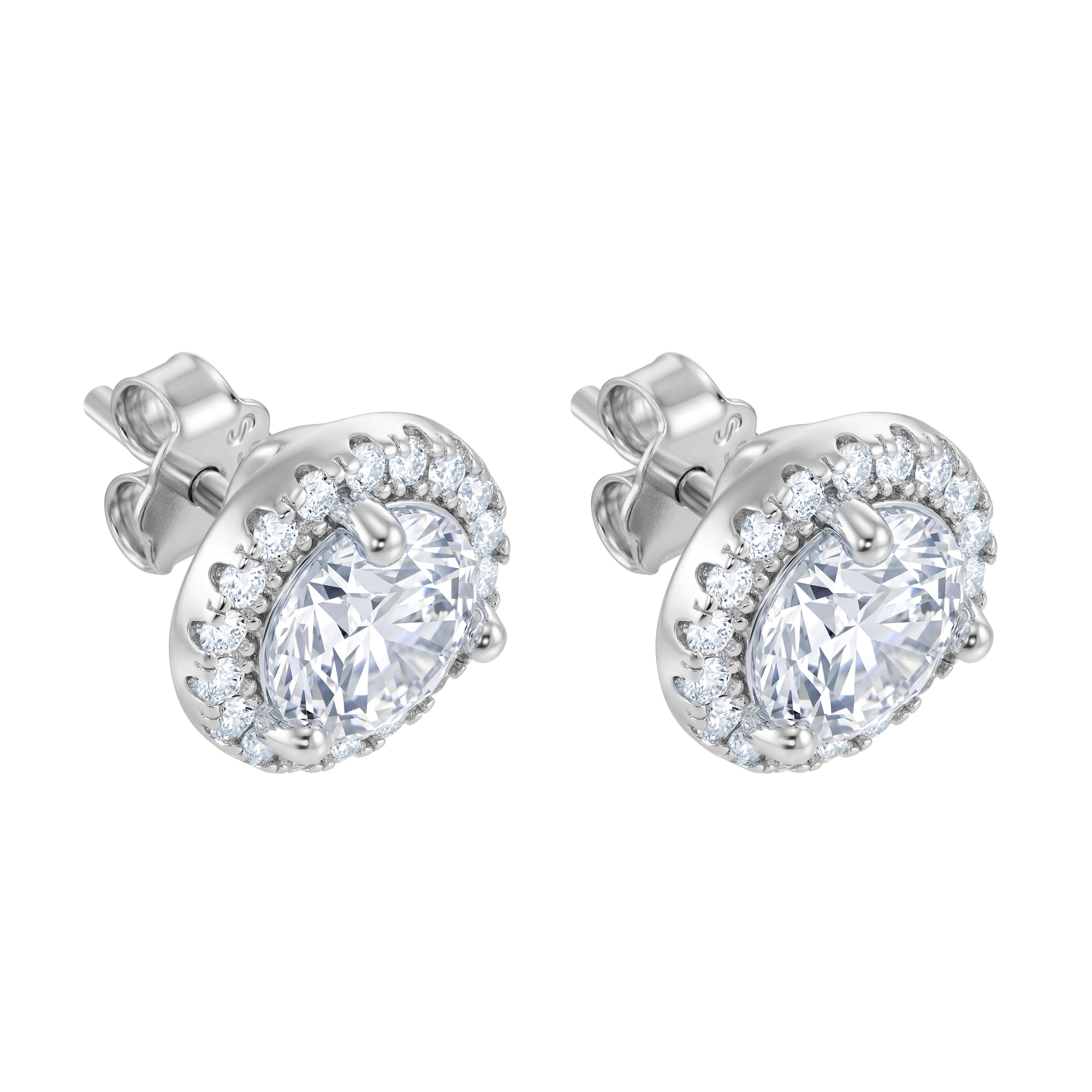 Kolczyki Big Diamond Halo Stud S925