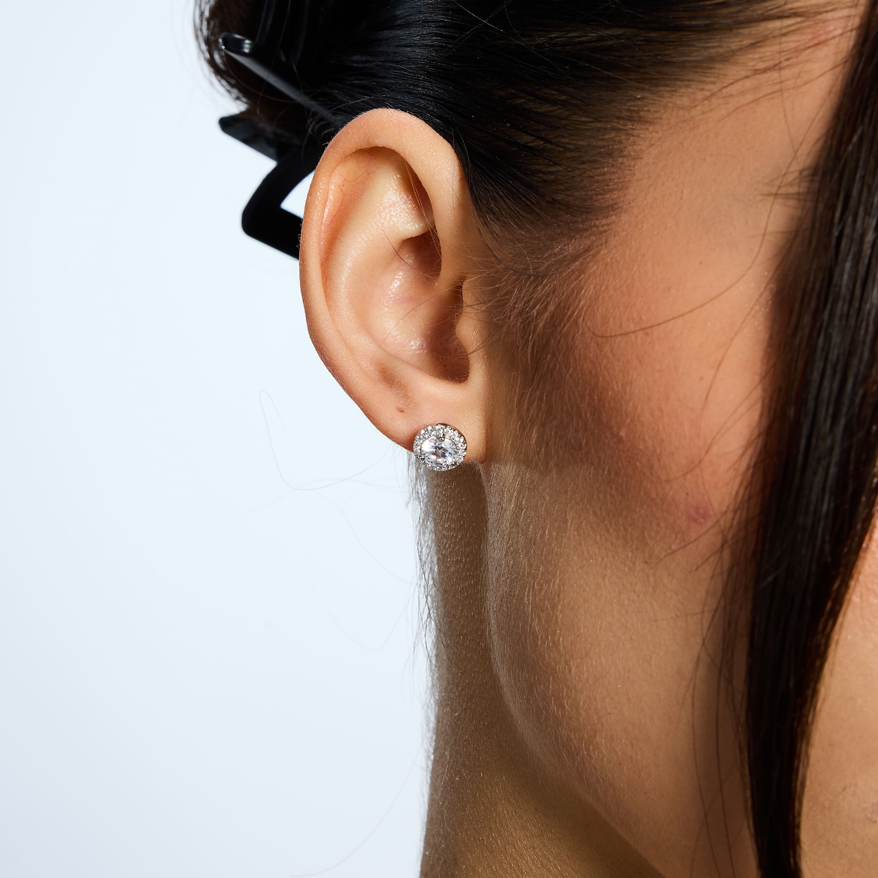 Kolczyki Big Diamond Halo Stud S925