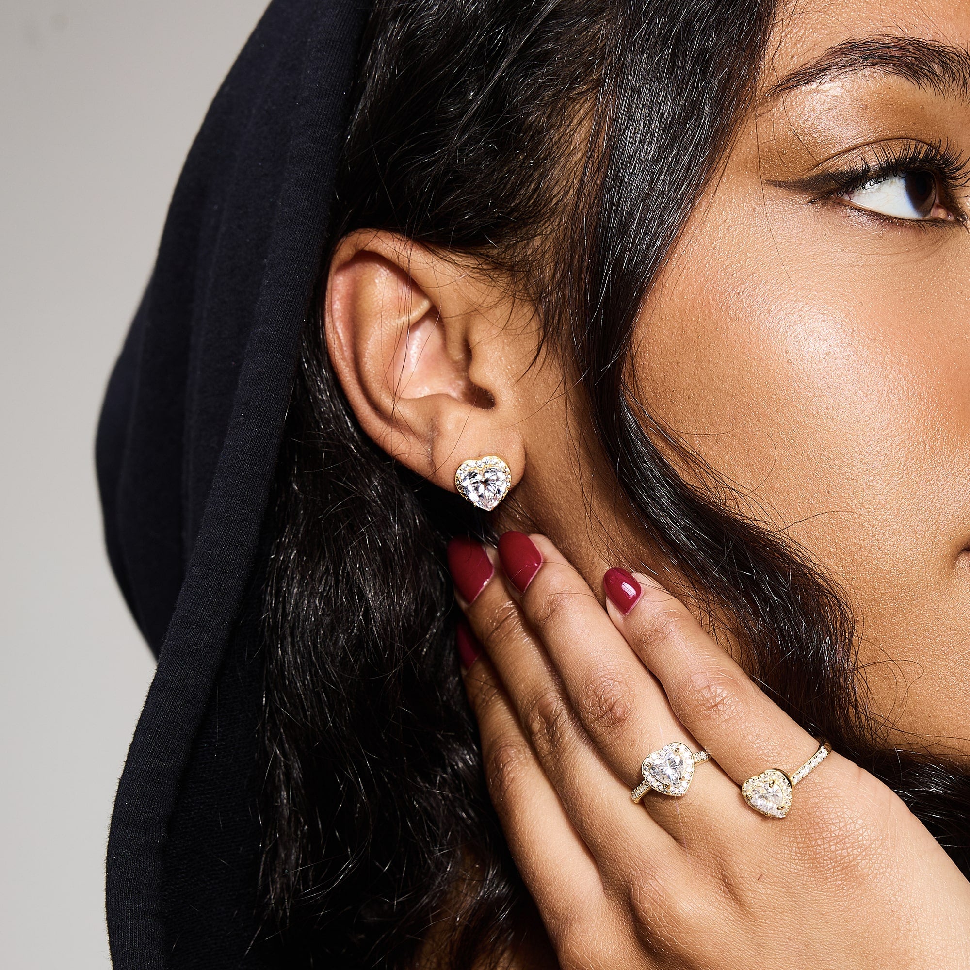 Kolczyki Heart Gem White Złoto S925