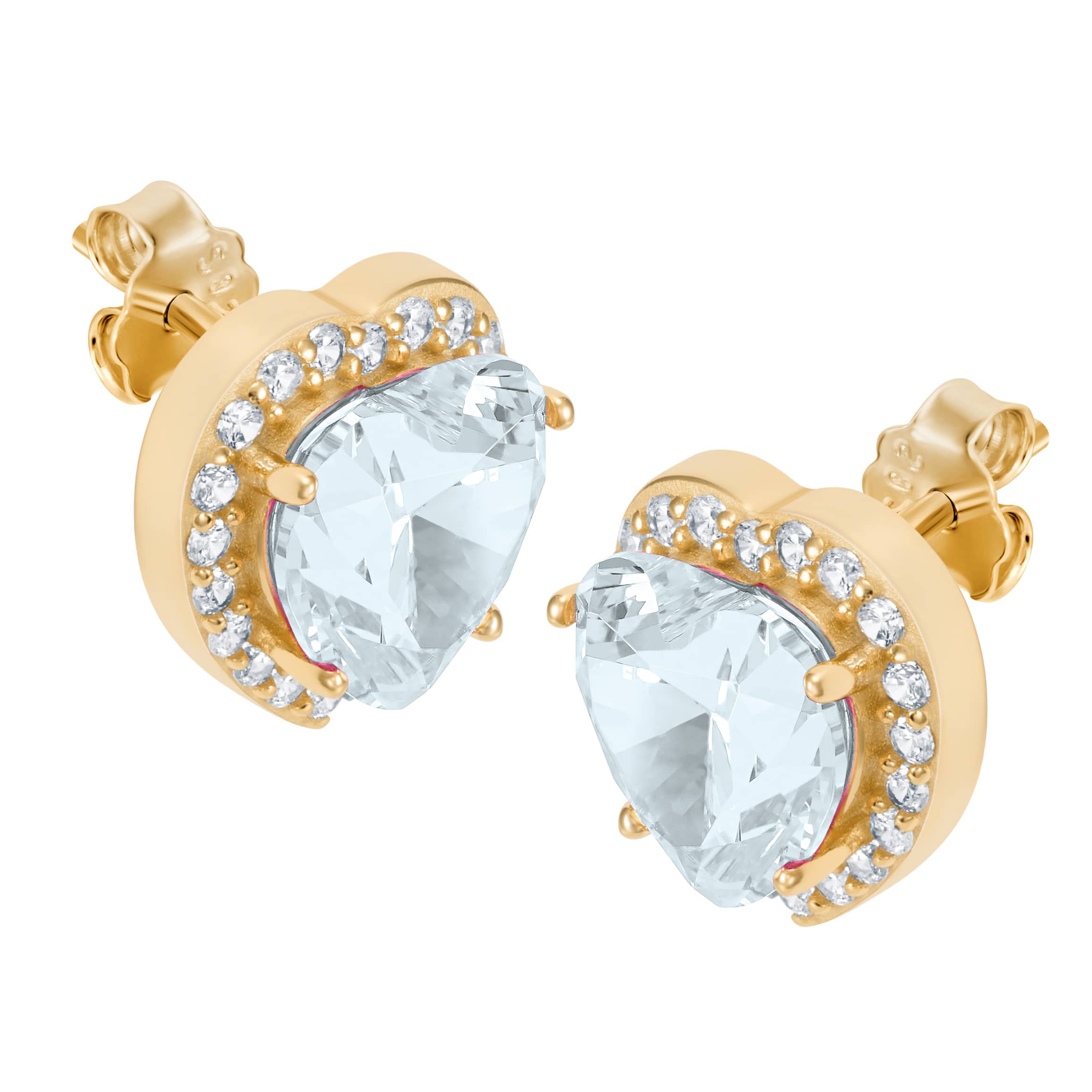 Kolczyki Heart Gem White Złoto S925