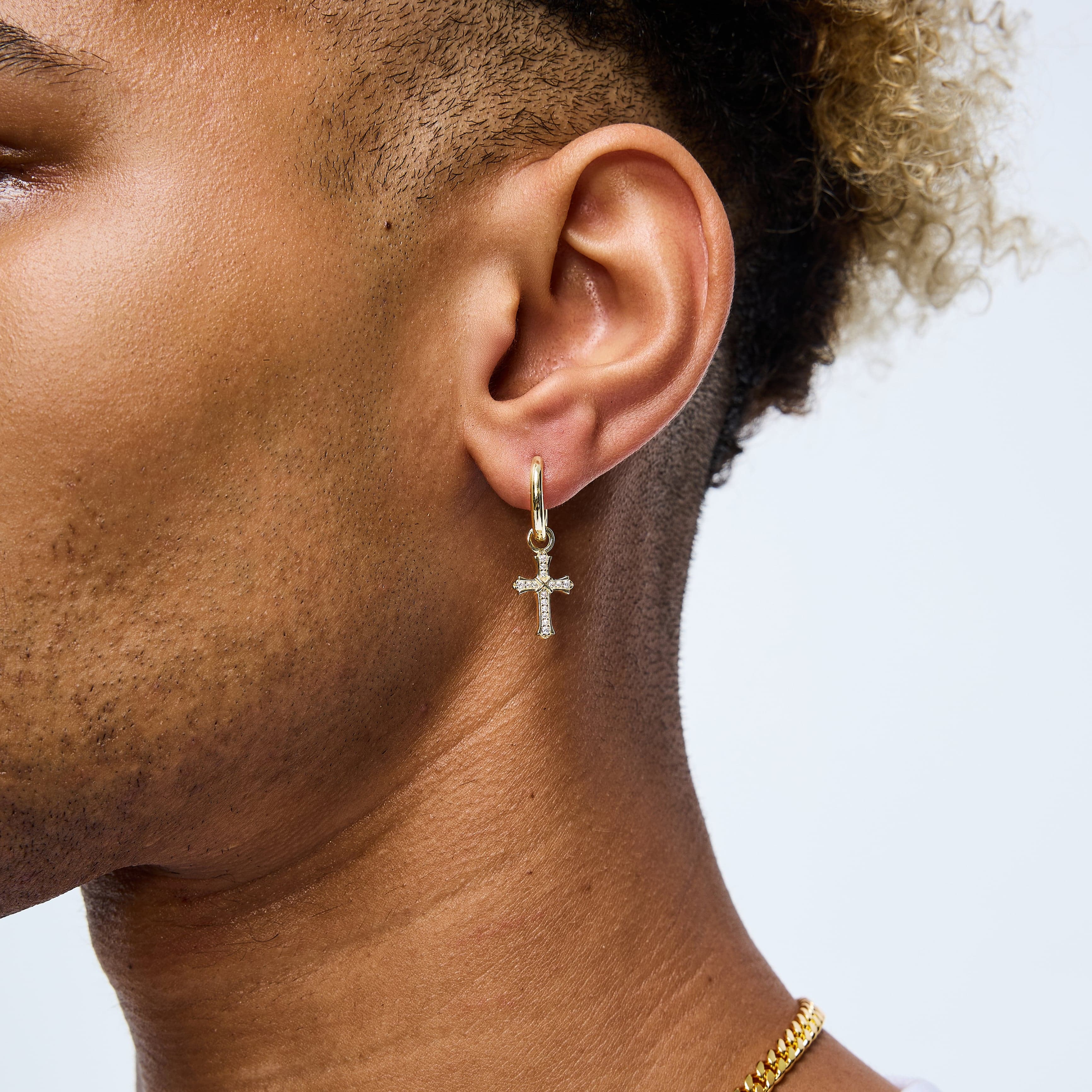 Kolczyki Sharp Cross Złoto