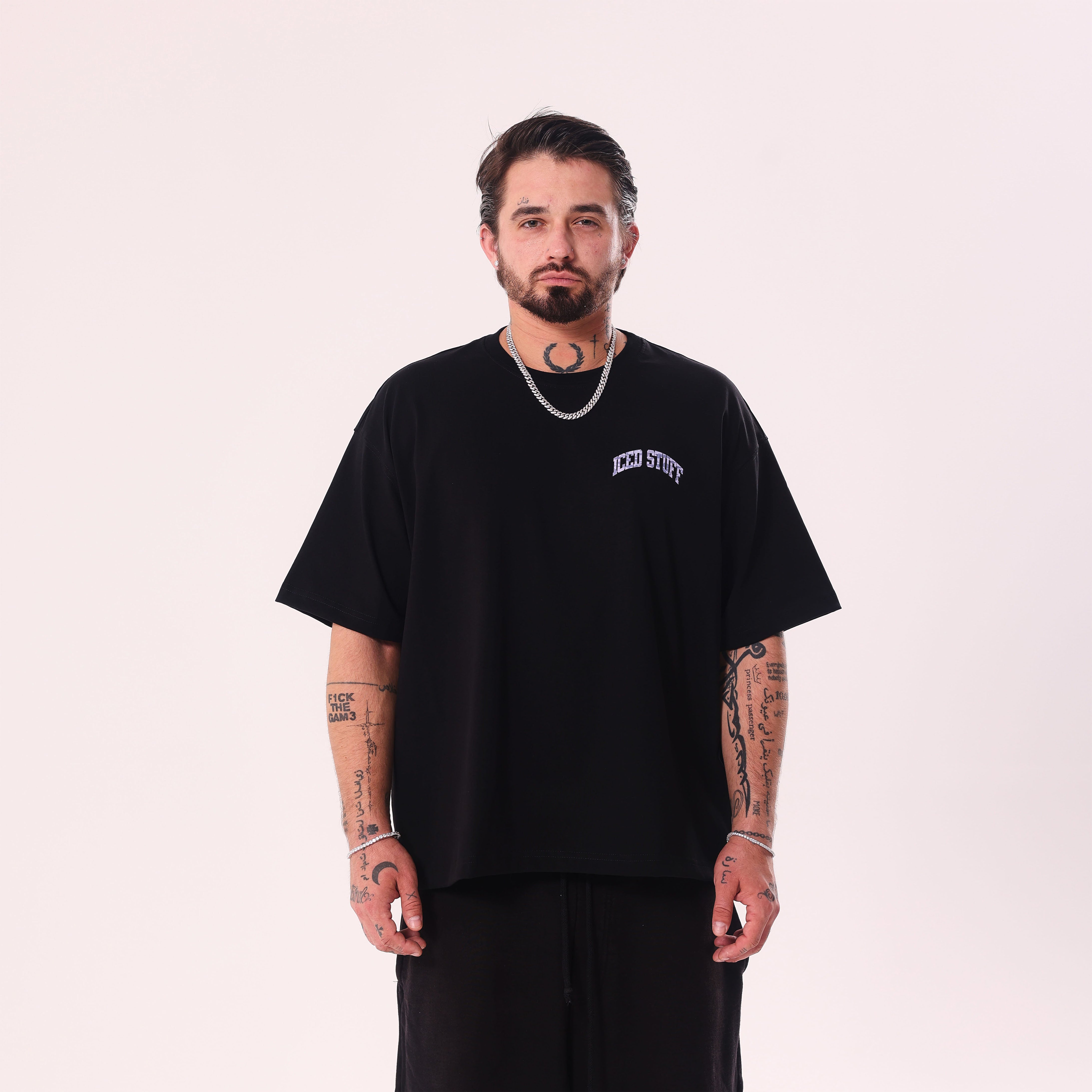 Koszulka ICED STUFF Camo Czarna Boxy Fit