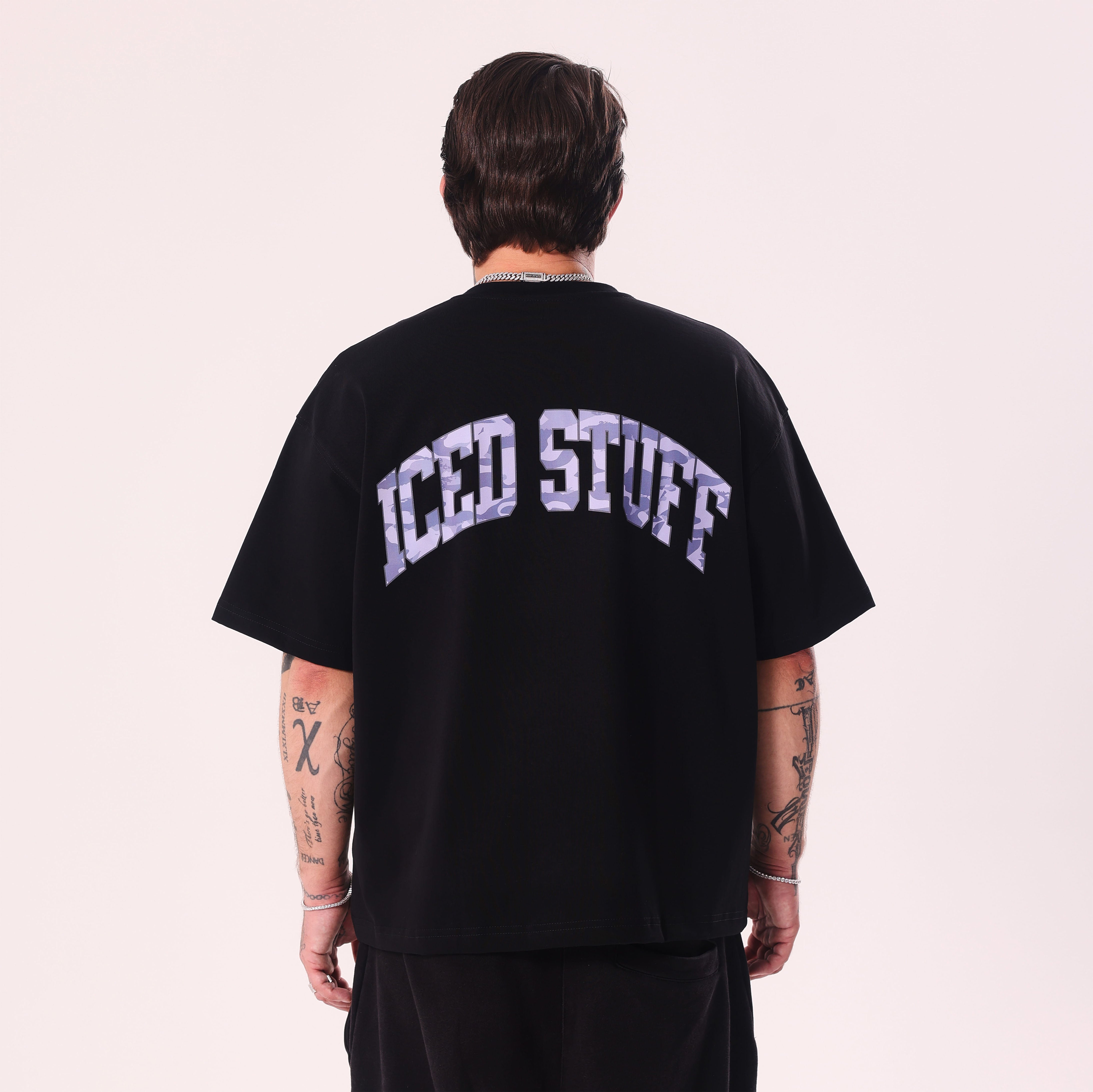 Koszulka ICED STUFF Camo Czarna Boxy Fit