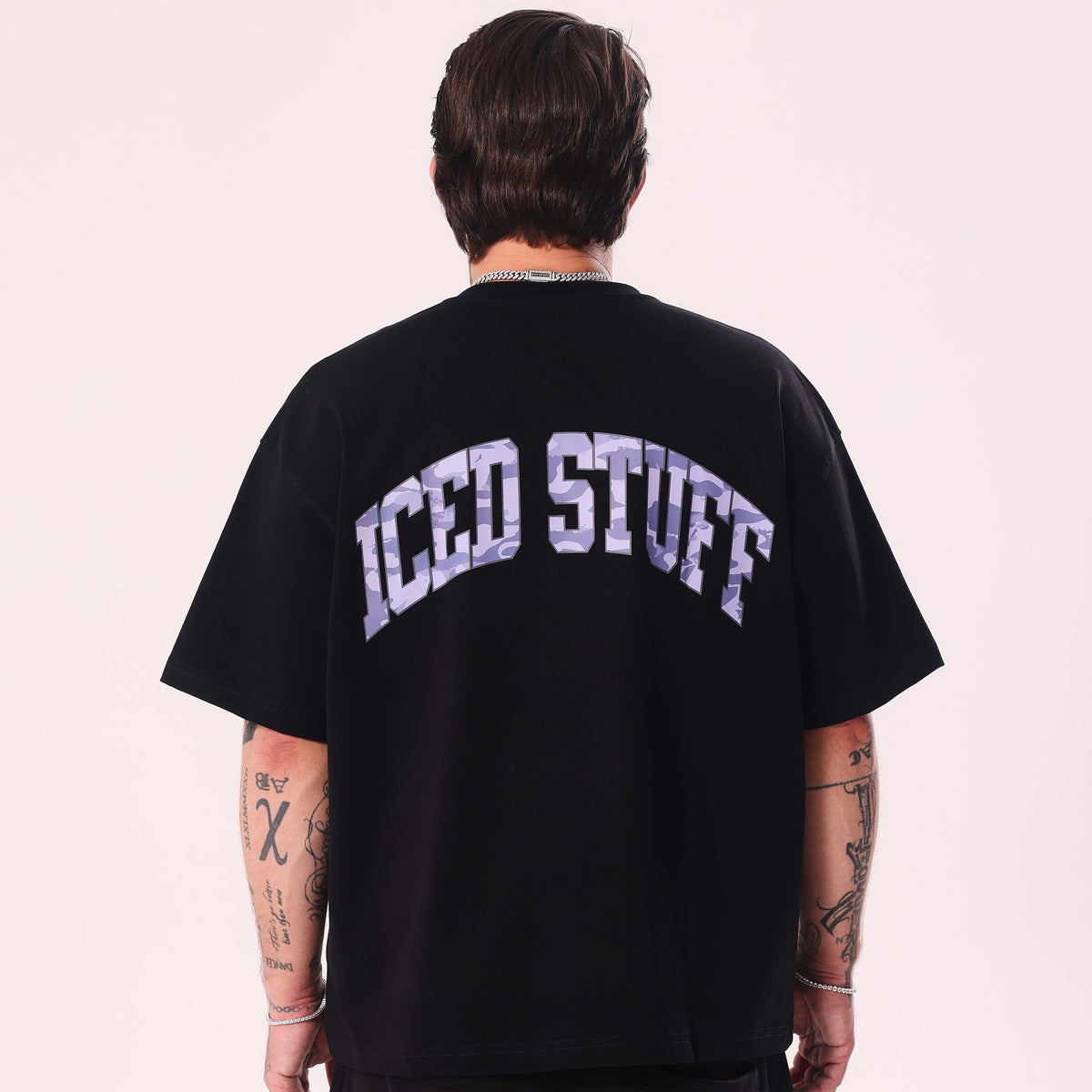 Koszulka ICED STUFF Camo Czarna Boxy Fit