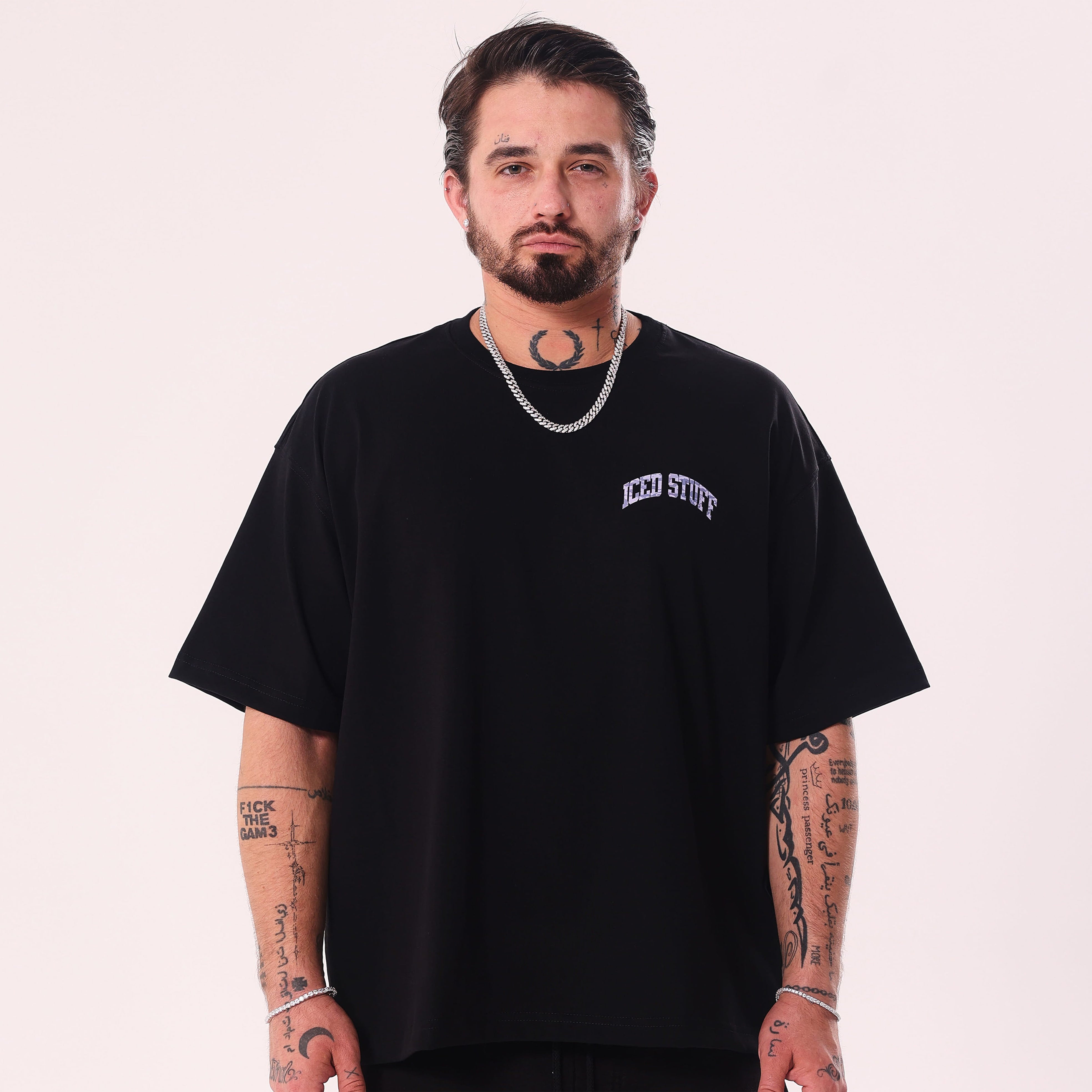 Koszulka ICED STUFF Camo Czarna Boxy Fit