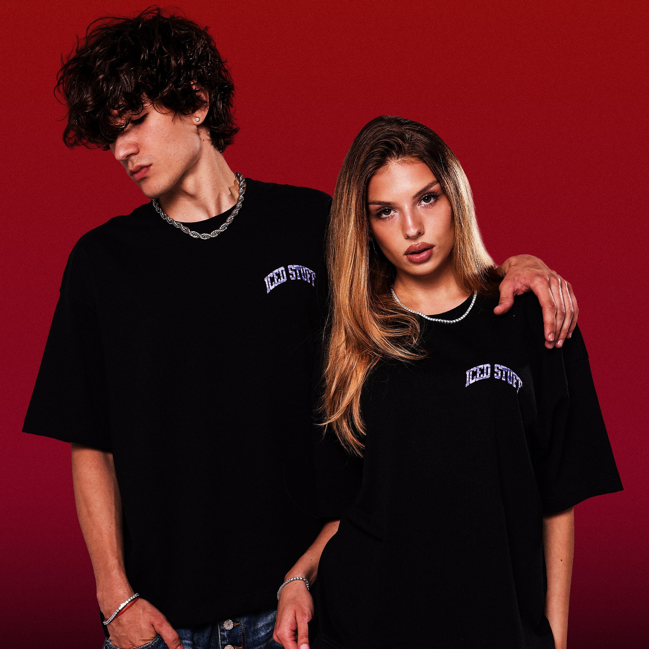 Koszulka ICED STUFF Camo Czarna Boxy Fit