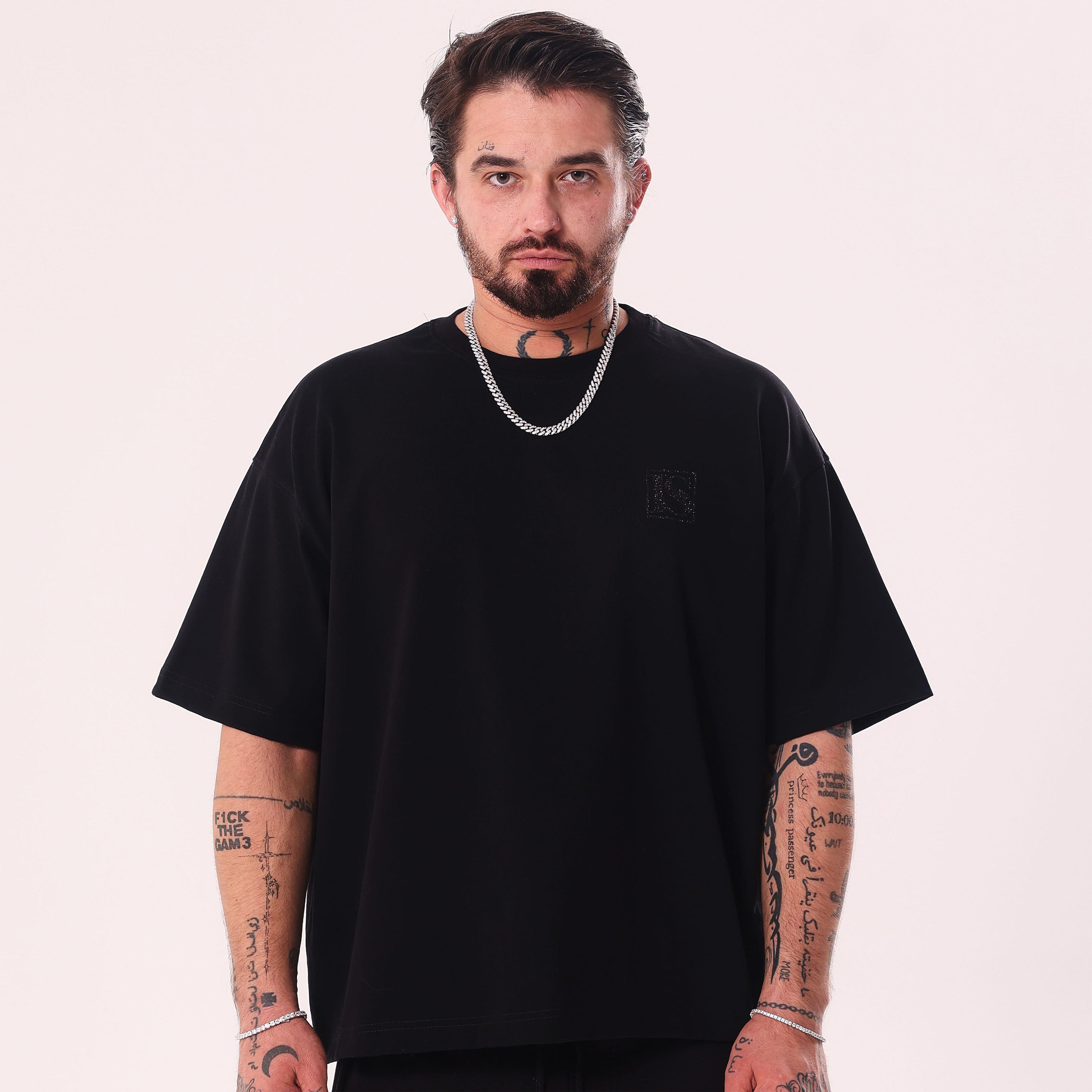 Koszulka Crystal Graffiti Czarna Boxy Fit