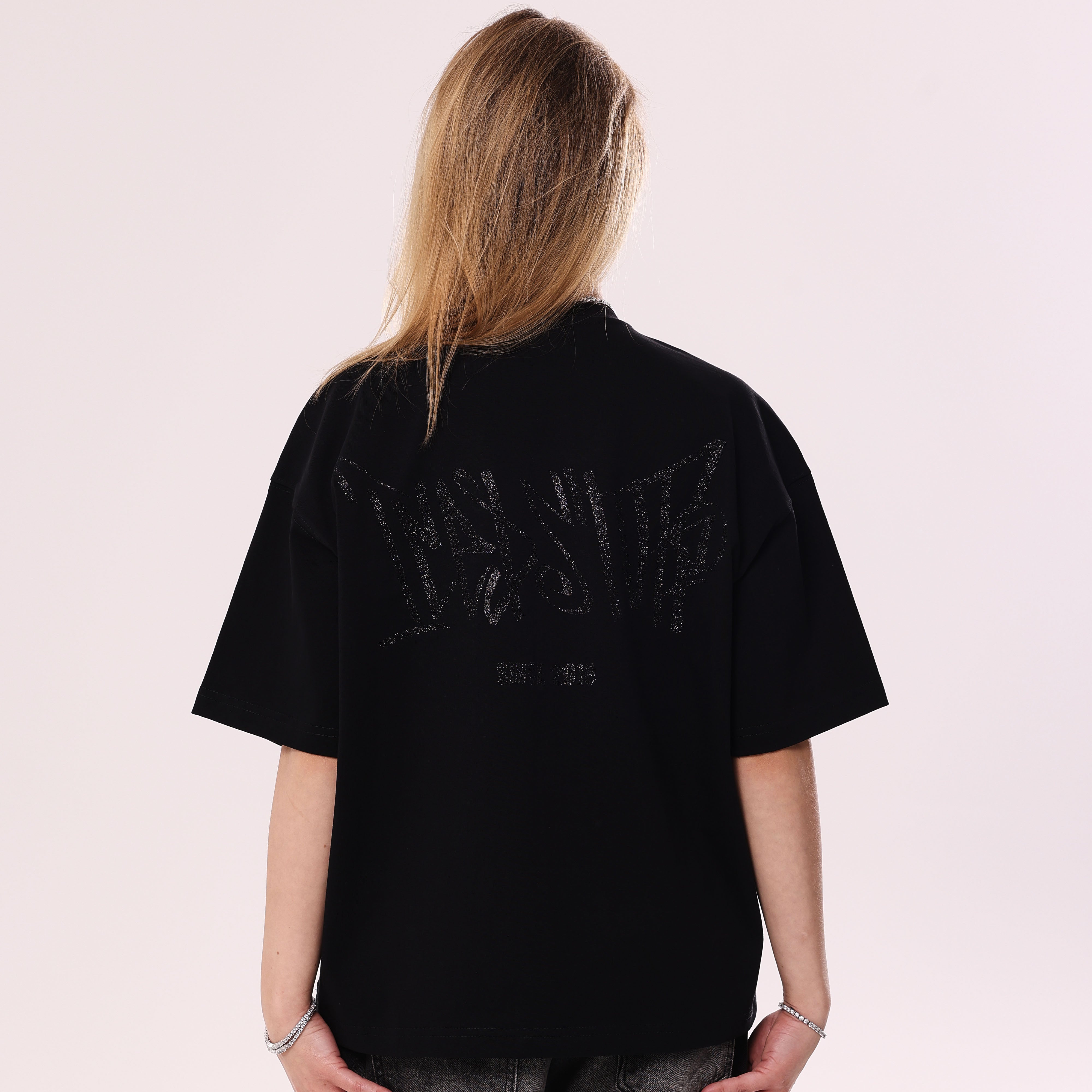 Koszulka Crystal Graffiti Czarna Boxy Fit