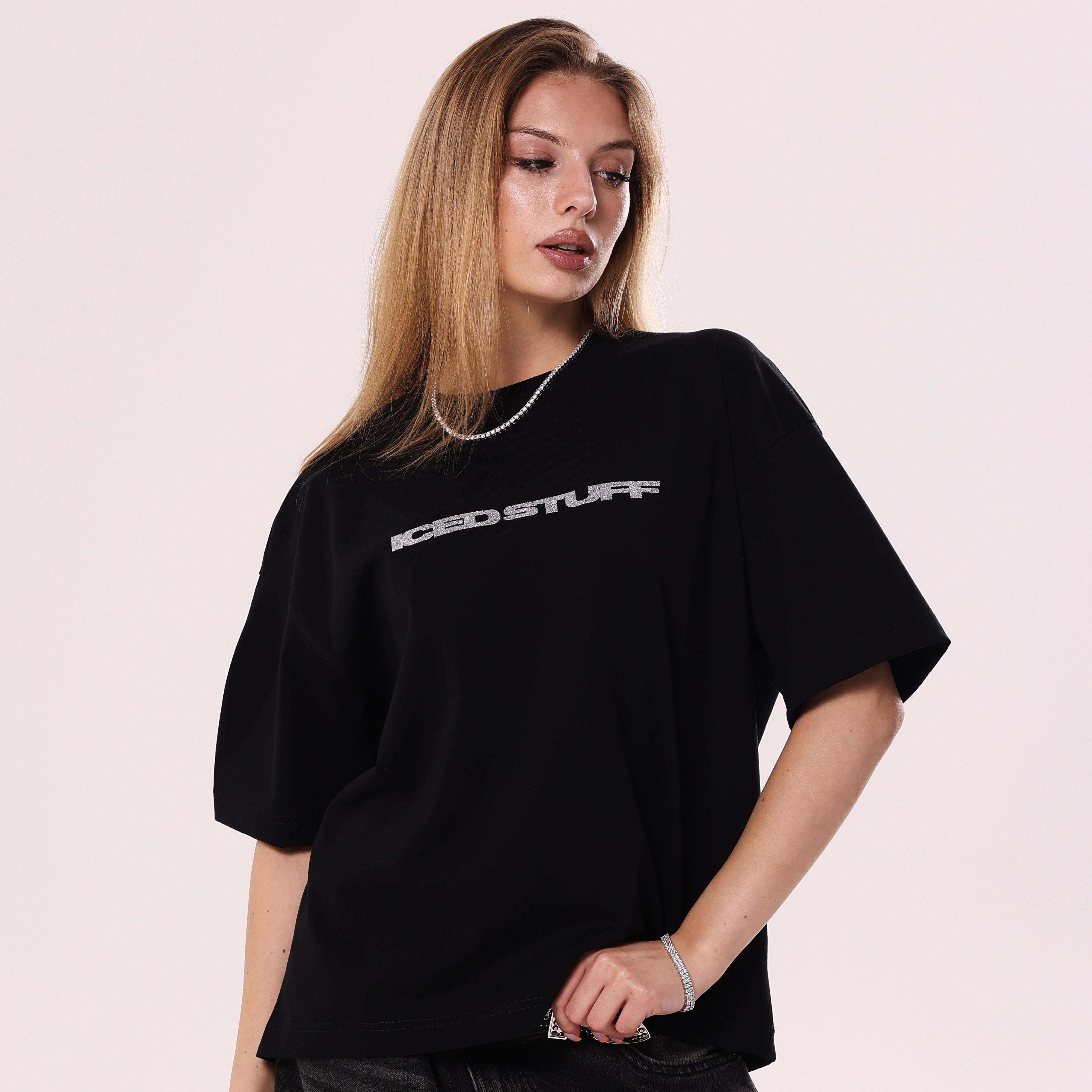 Koszulka ICED STUFF Crystal Czarna Boxy Fit