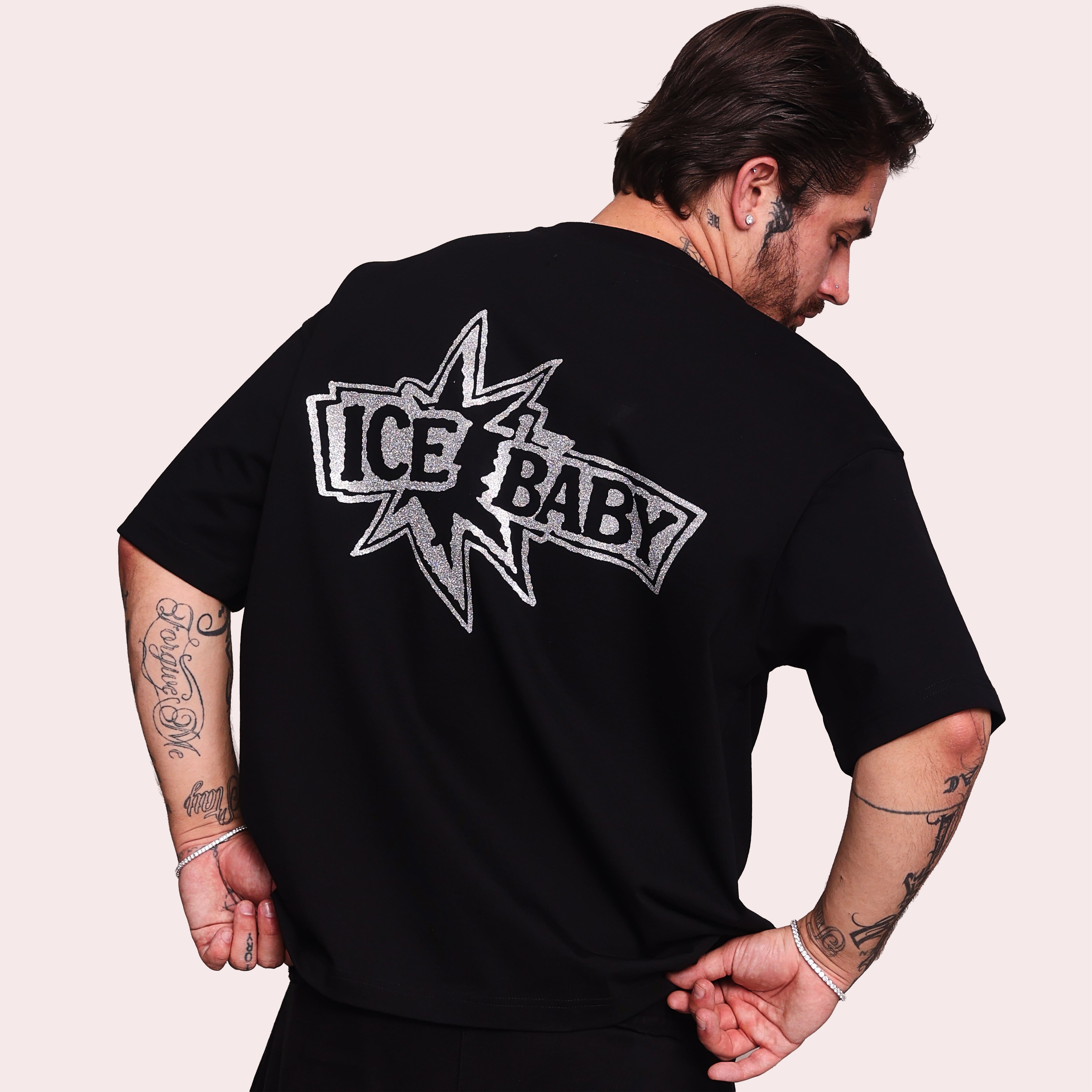 Koszulka ICE BABY Crystal Czarna Boxy Fit