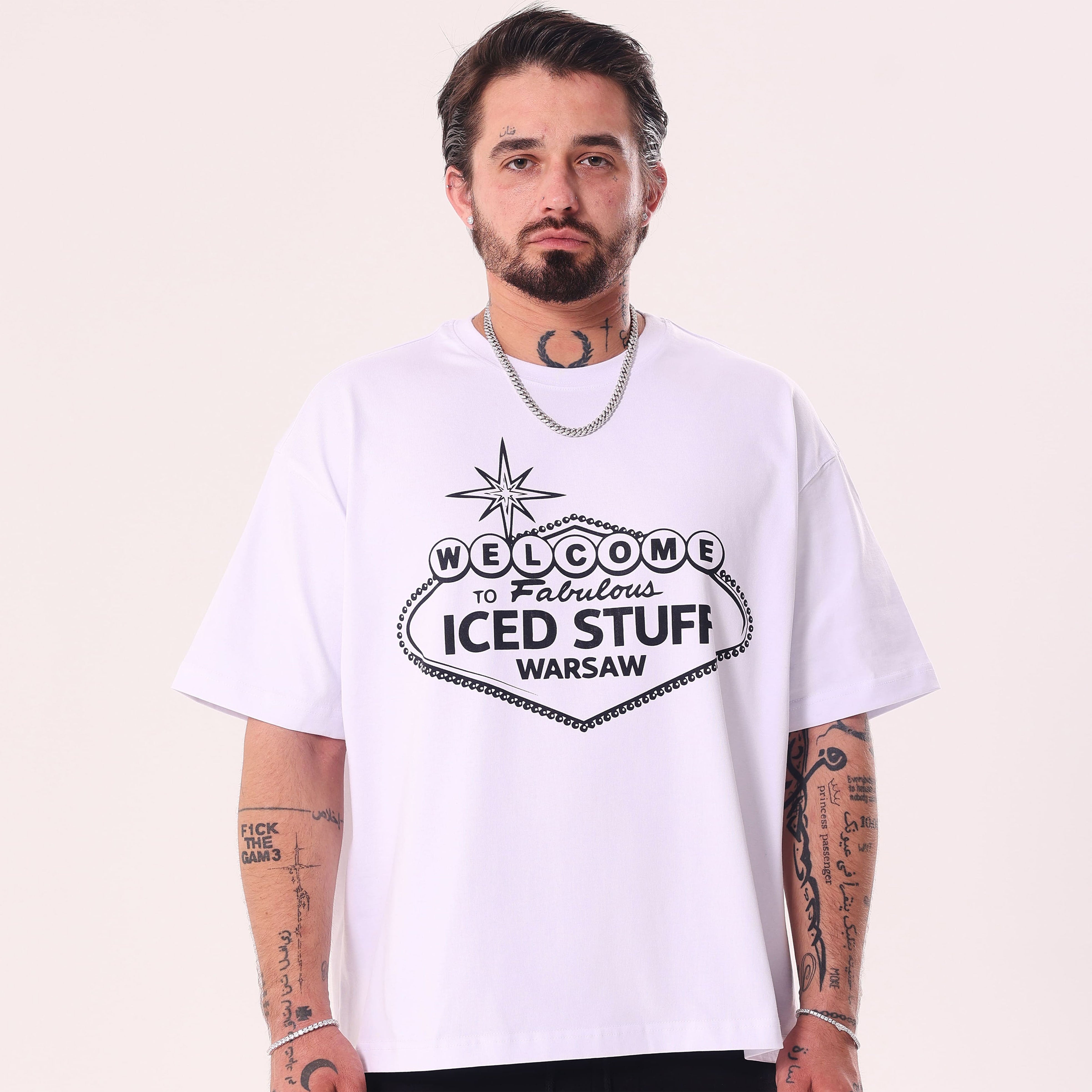 Koszulka Welcome to ICED STUFF Biała Boxy Fit