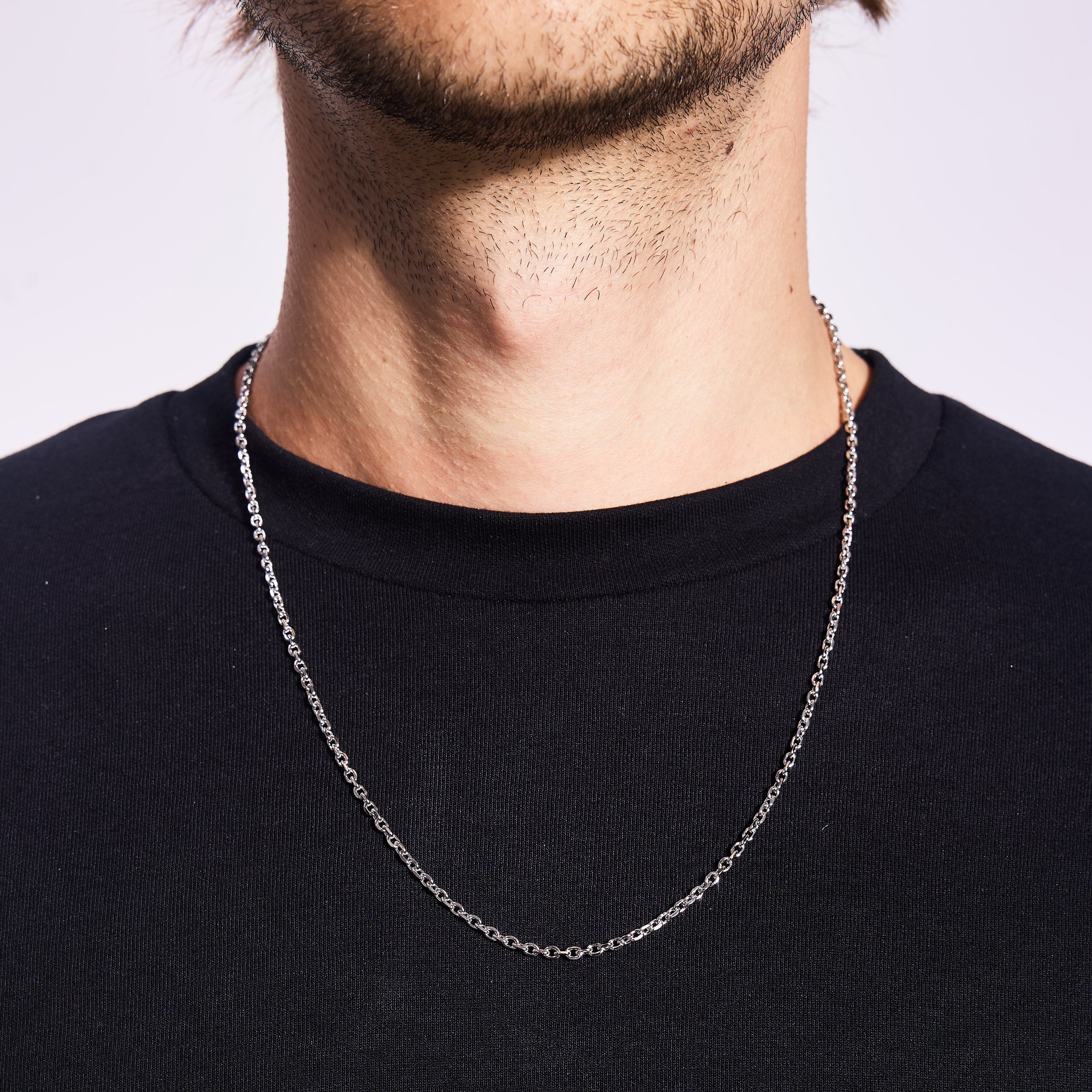 Łańcuch Ankier 3mm Białe Złoto