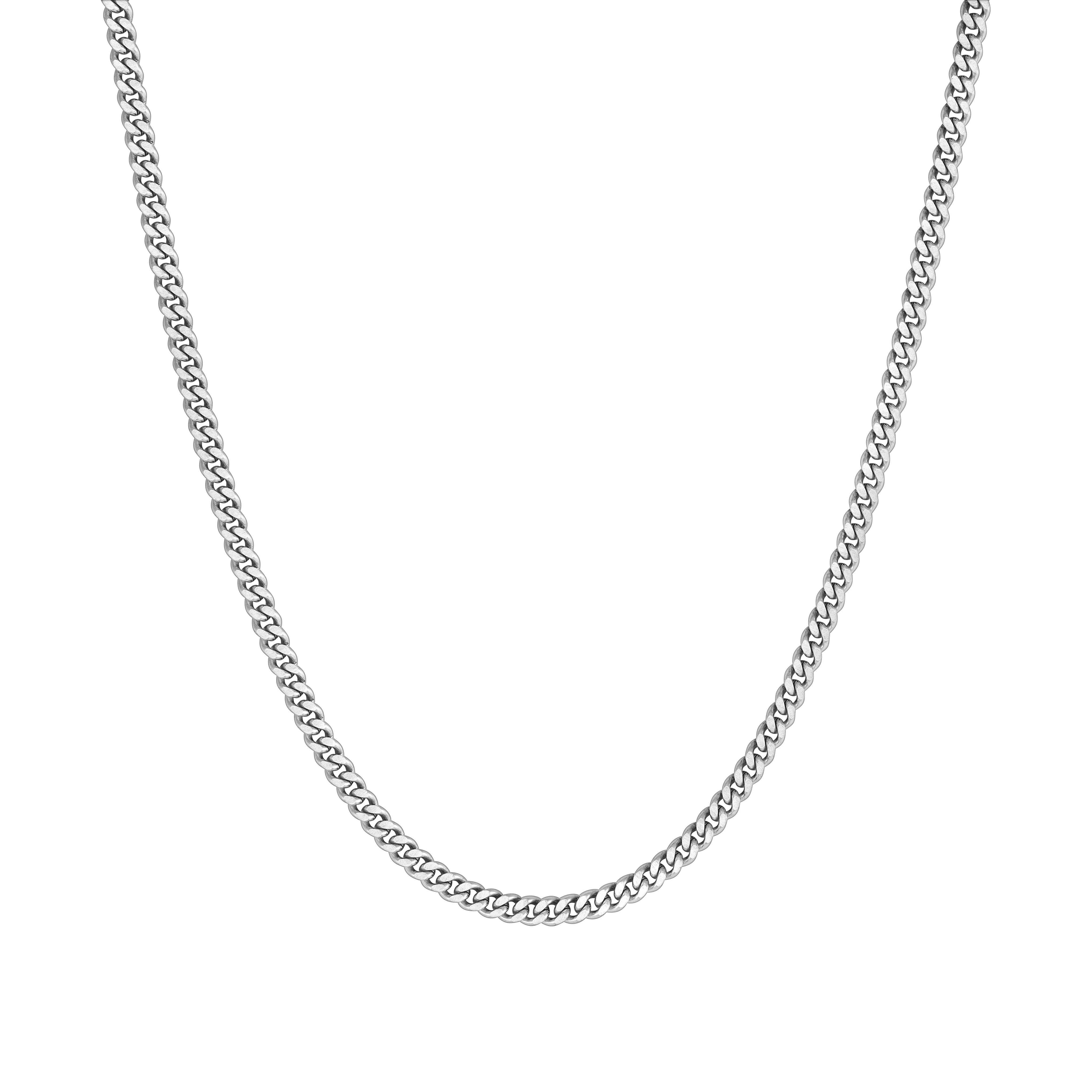 Łańcuch Curb Cuban Link 5mm Raw Białe Złoto
