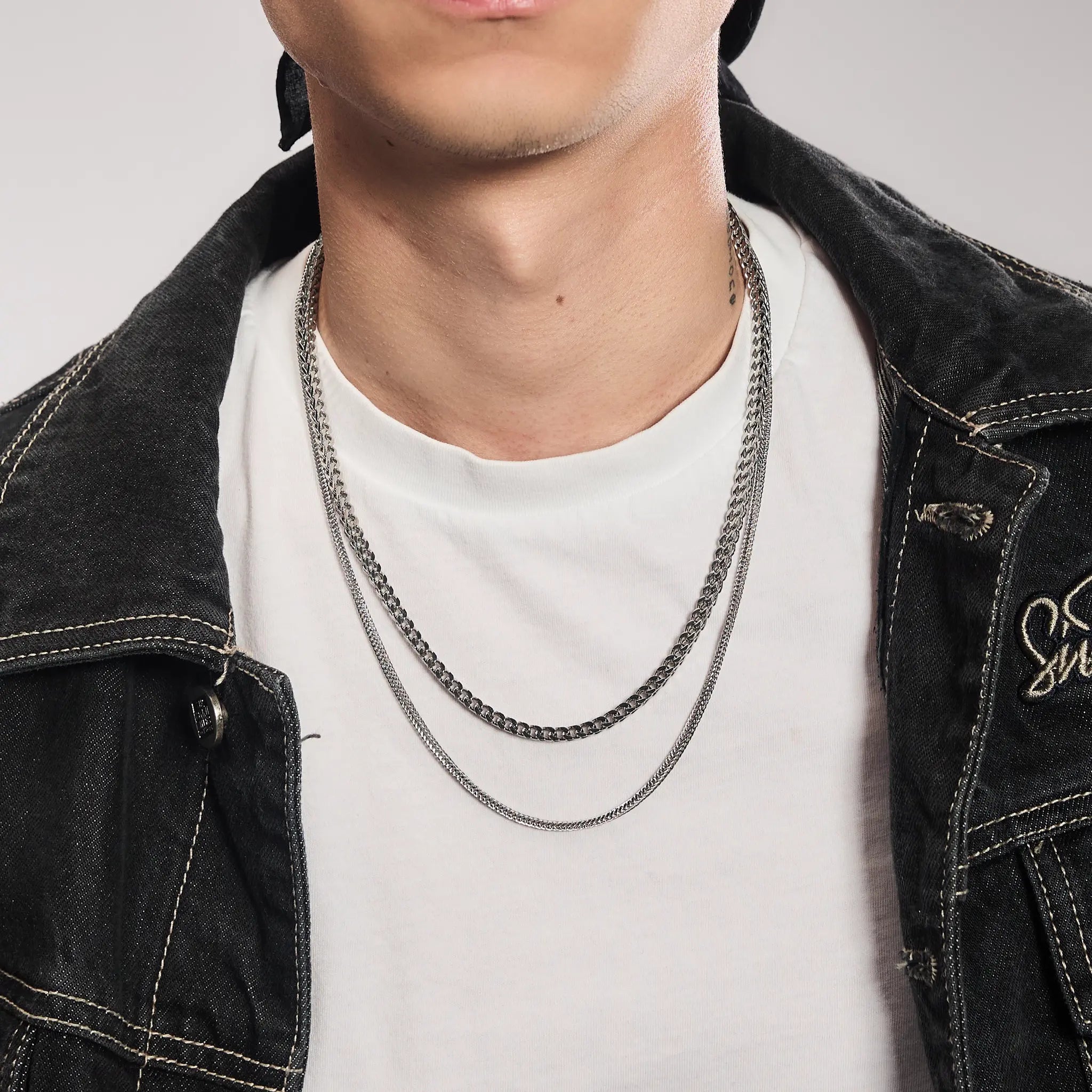 Łańcuch Curb Cuban Link 5mm Białe Złoto