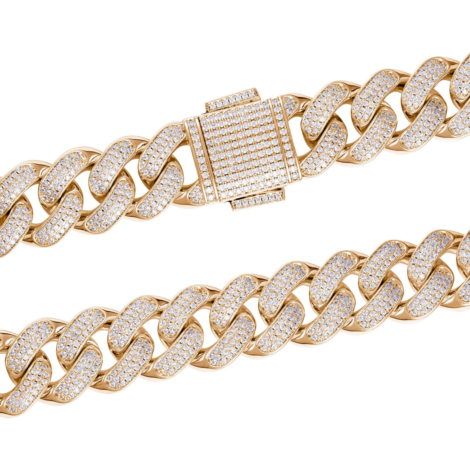 Łańcuch Diamond Cuban Link 18mm Złoto
