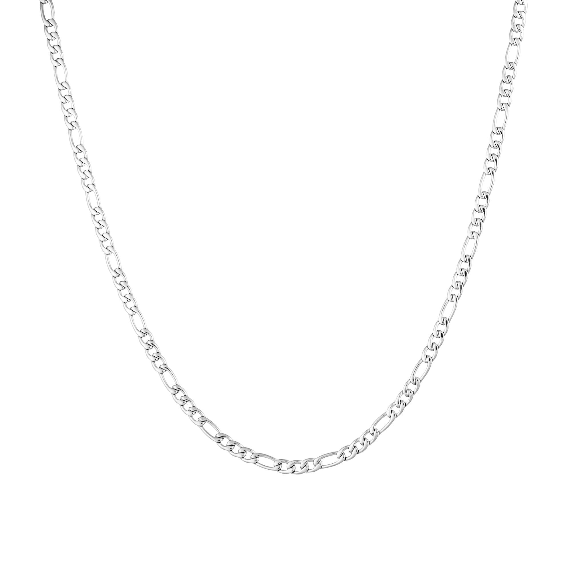 Figaro Chain 3mm Białe Złoto - IcedStuff