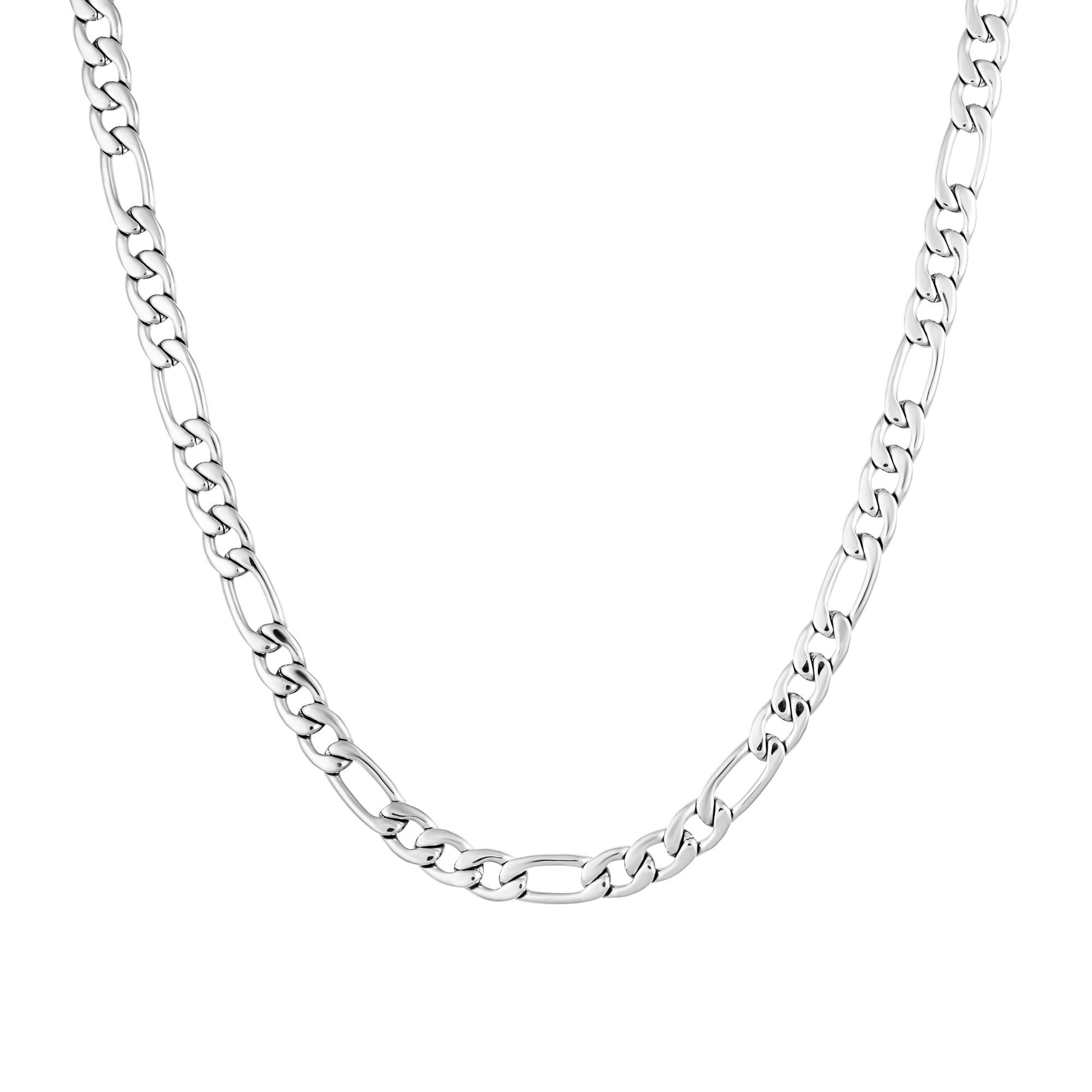Figaro Chain 5mm Białe Złoto - IcedStuff