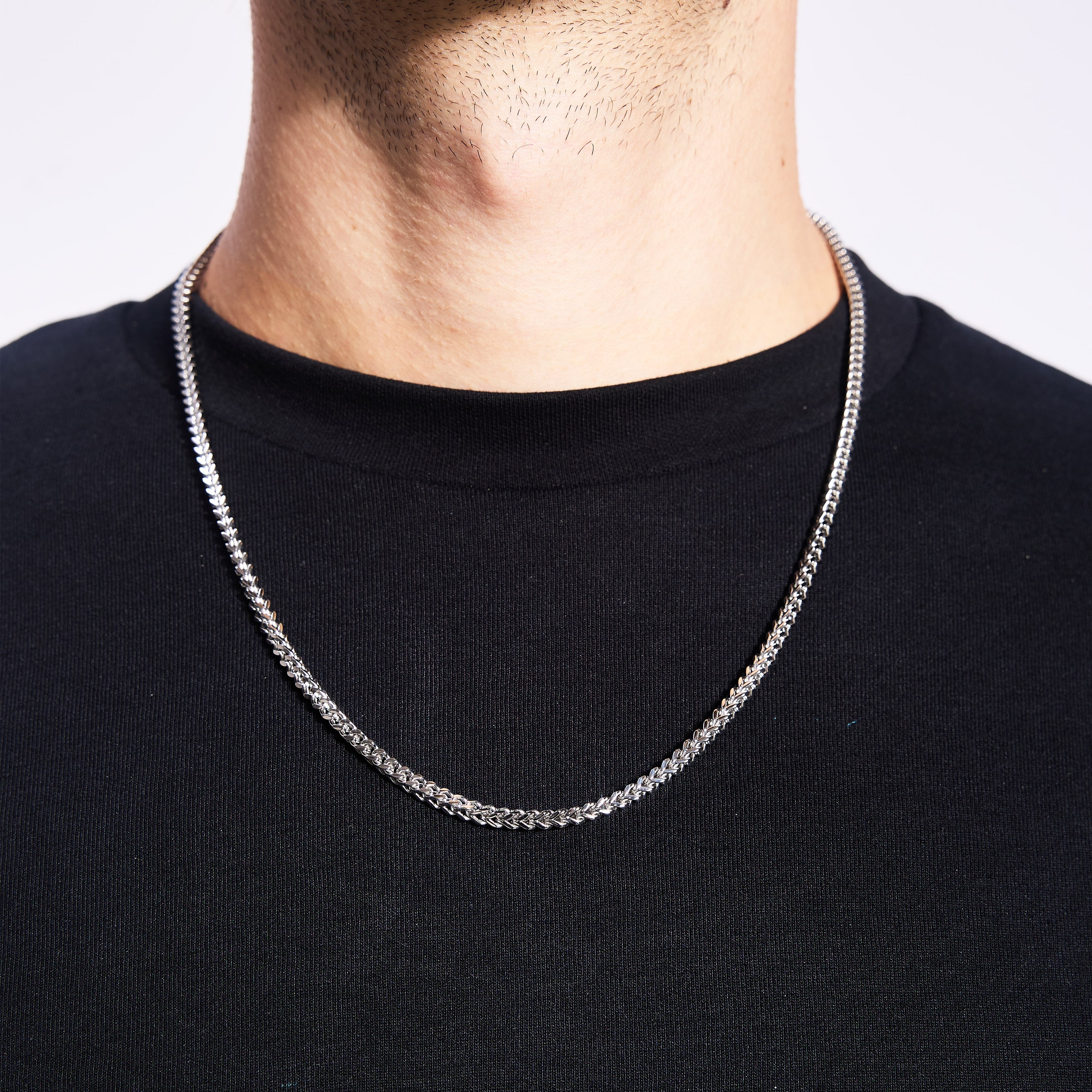 Łańcuch Franco 3mm Białe Złoto