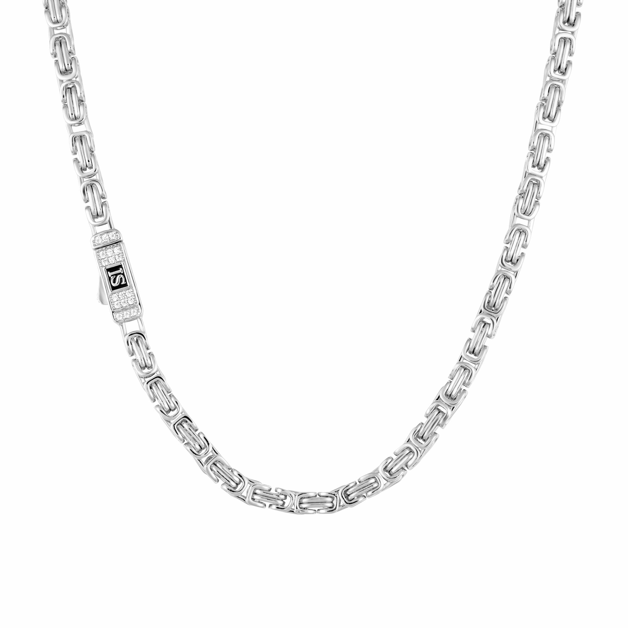 Łańcuch Królewski 4mm Diamond Clasp Białe Złoto