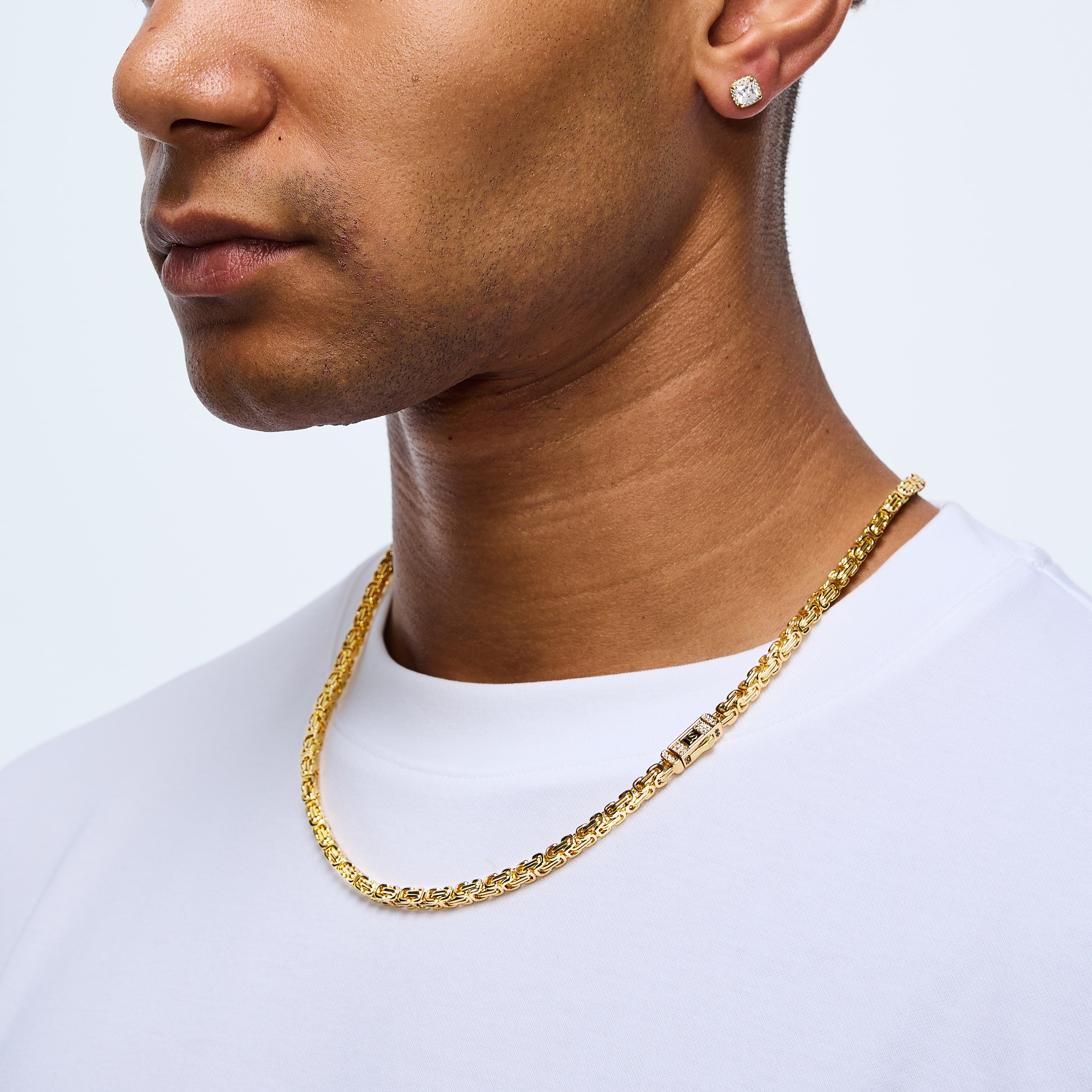 Łańcuch Królewski 4mm Diamond Clasp Złoto