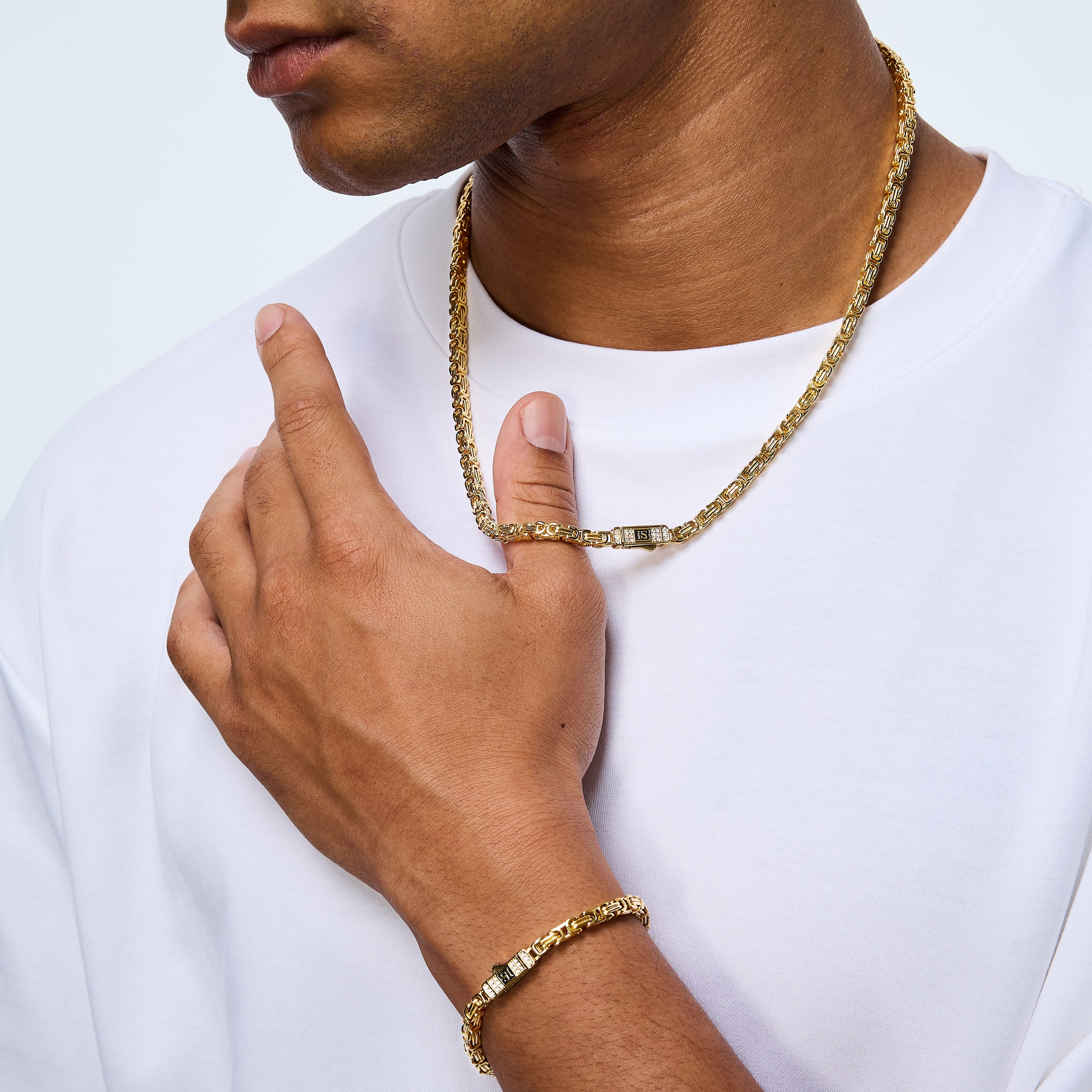 Łańcuch Królewski 4mm Diamond Clasp Złoto