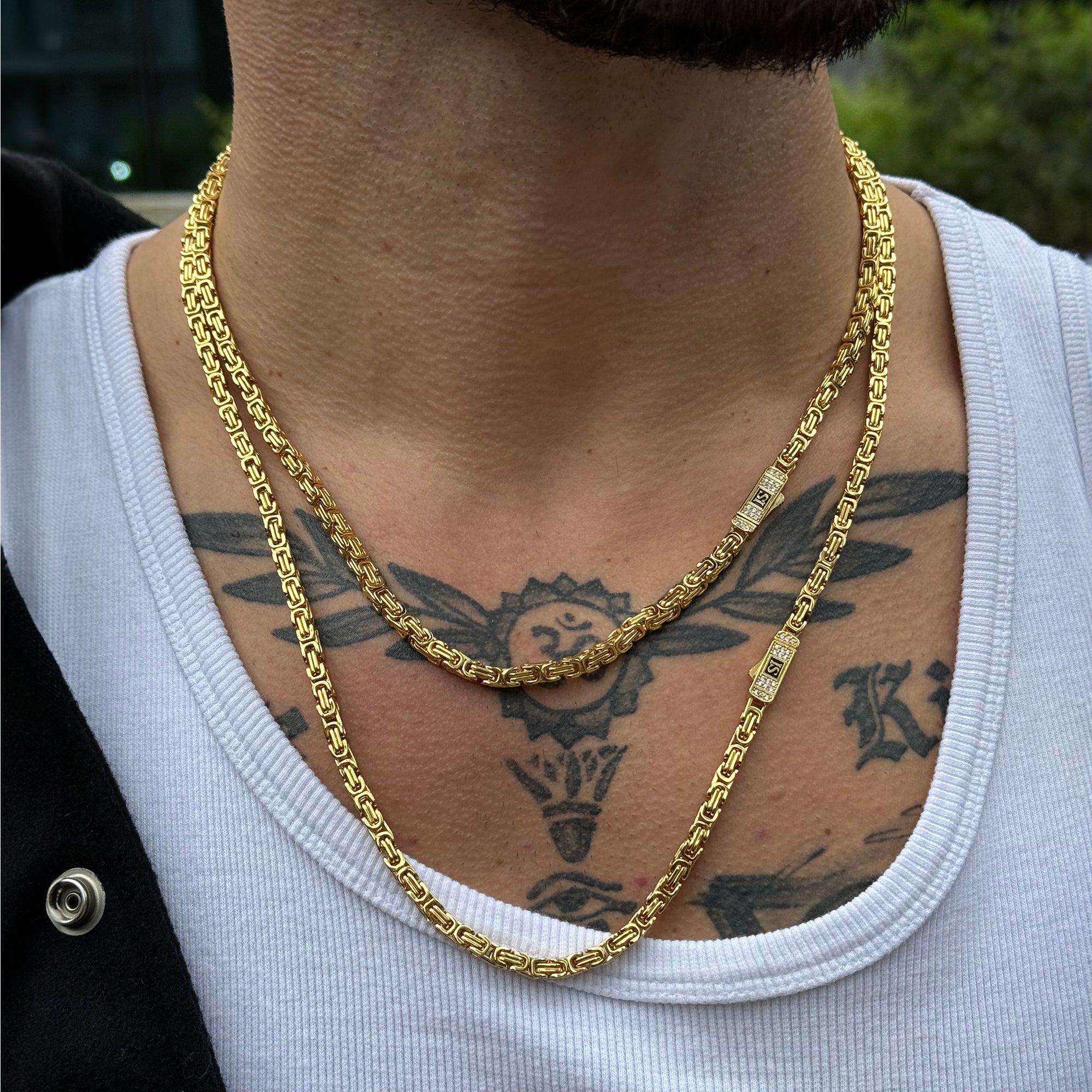 Łańcuch Królewski 4mm Diamond Clasp Złoto