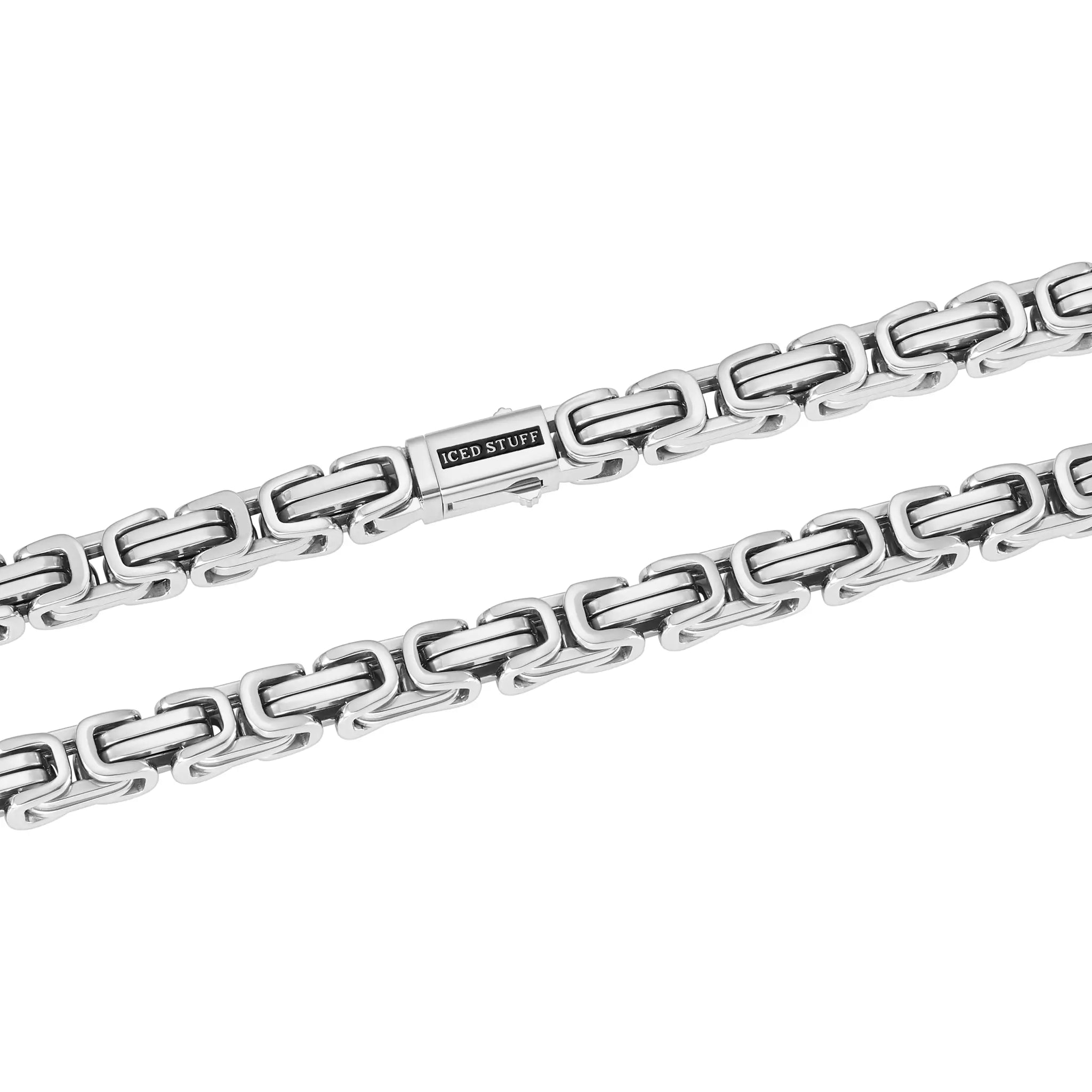 Łańcuch Królewski 8mm Białe Złoto