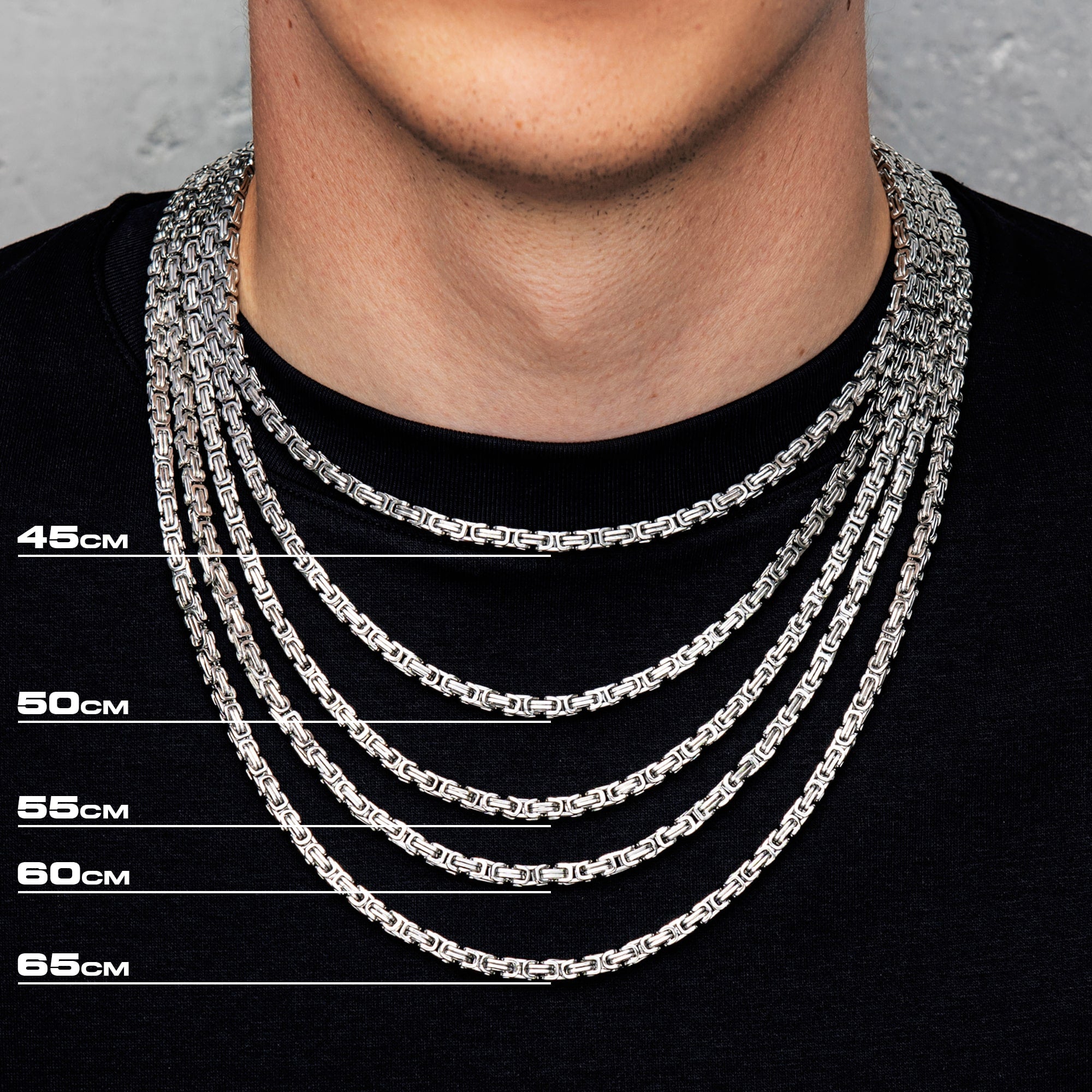 Łańcuch Królewski 4mm Diamond Clasp Białe Złoto