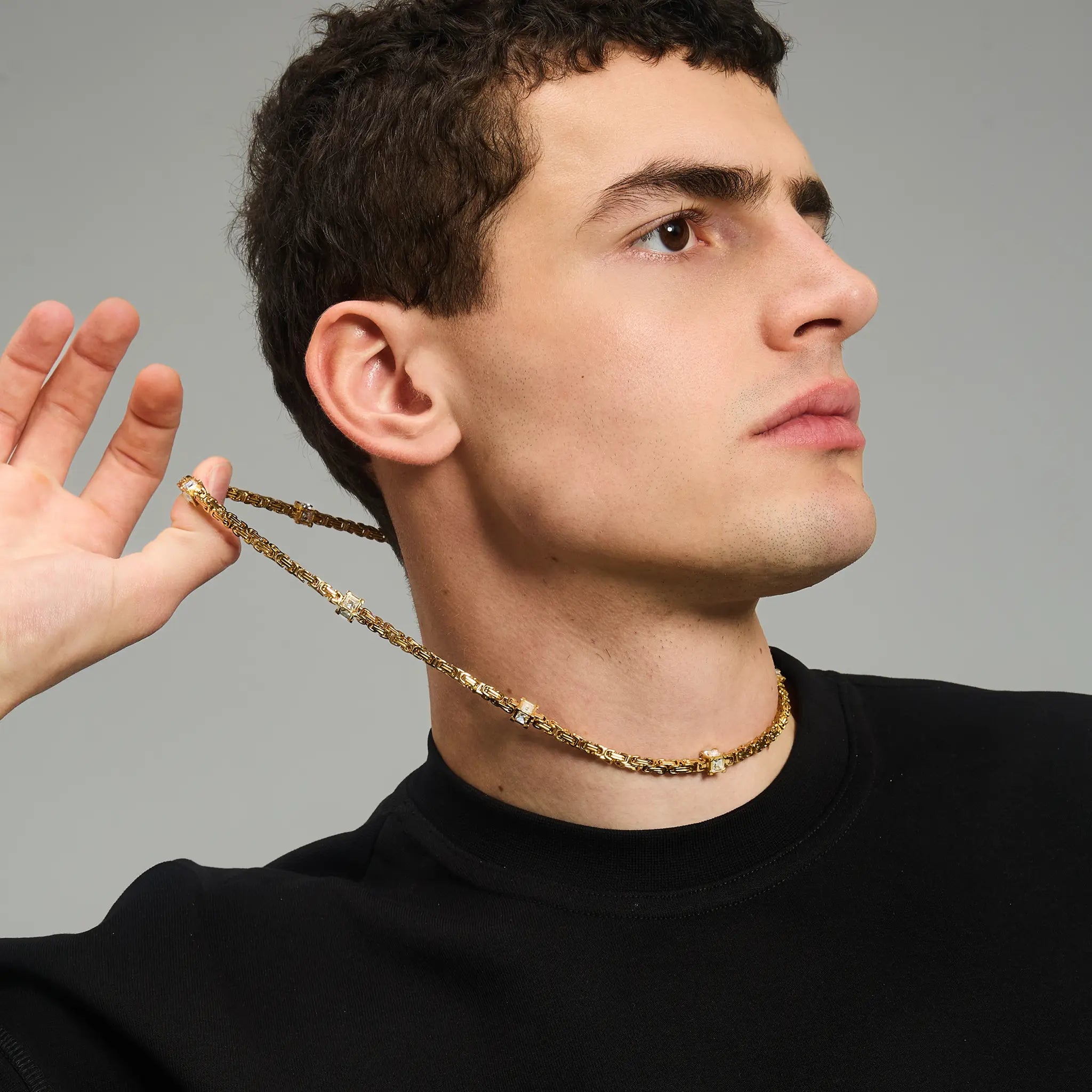 Łańcuch Królewski Diamond Cube 4mm Złoto