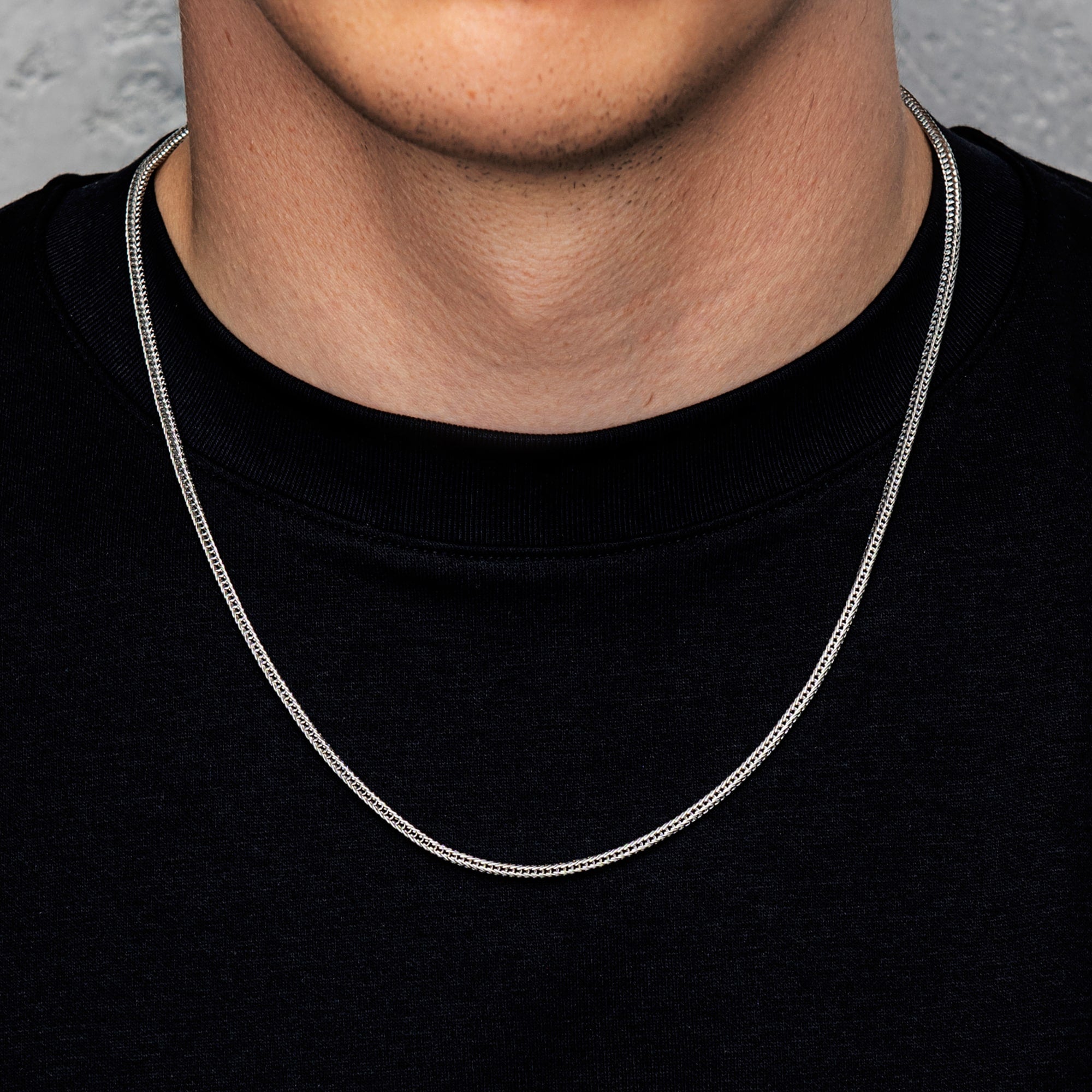 Łańcuch New Franco Chain 2.5mm Białe Złoto