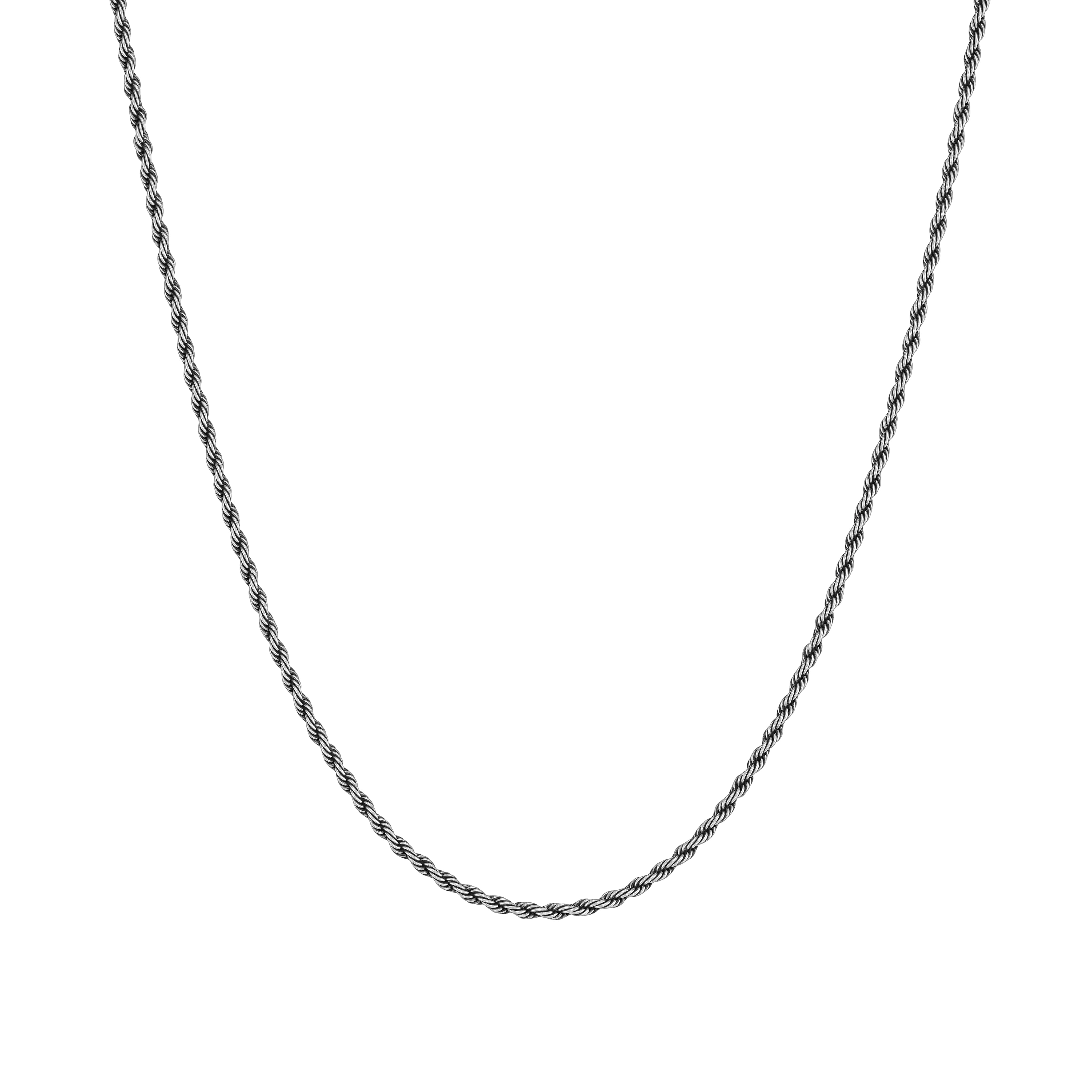 Łańcuch Rope 3mm Raw Białe Złoto
