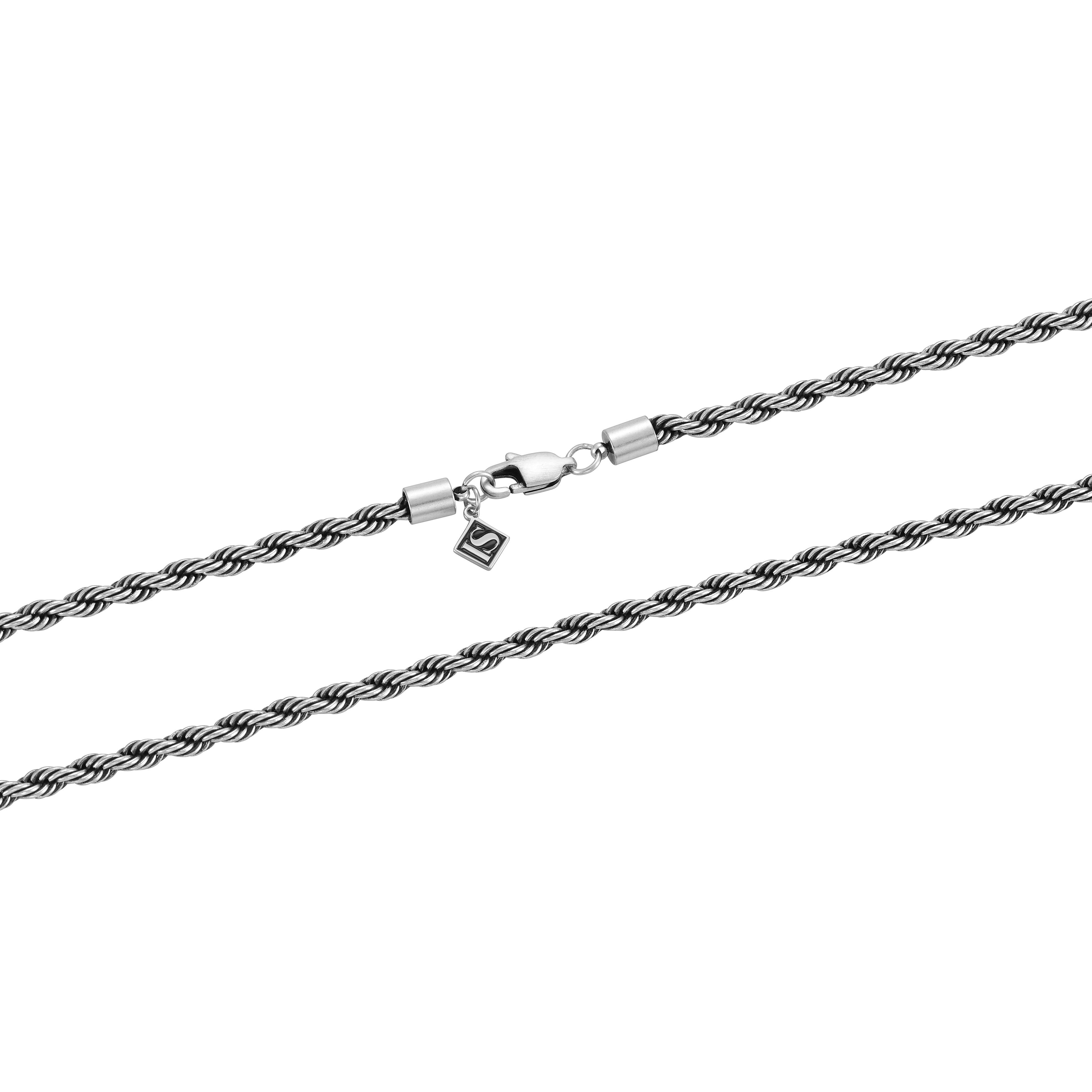 Bransoletka Rope 4mm Raw Białe Złoto
